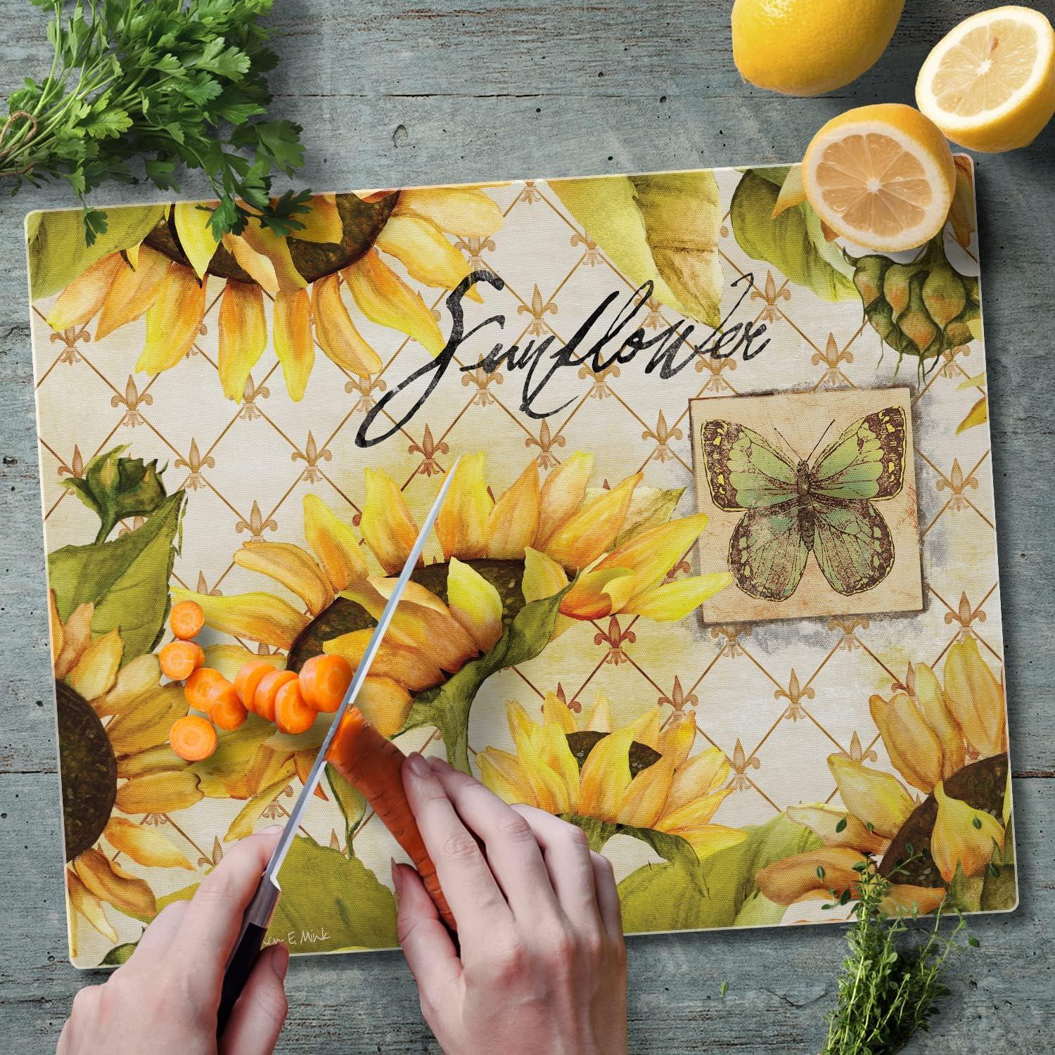 CounterArt Glass Sunflowers in Bloom Cutting Board