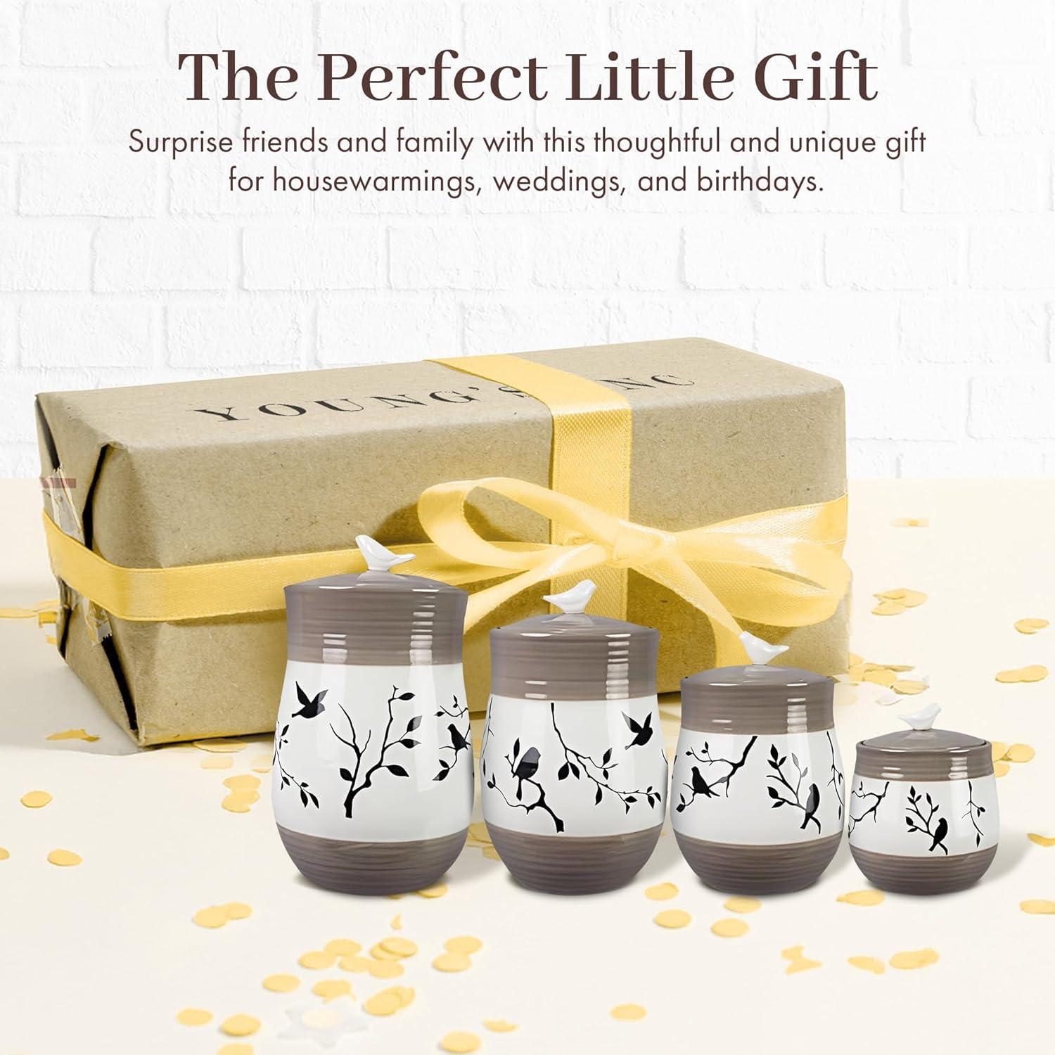 Love Happy Creations LLC Ceramic / Porcelain Jar - Set of 4 (Set of 4)