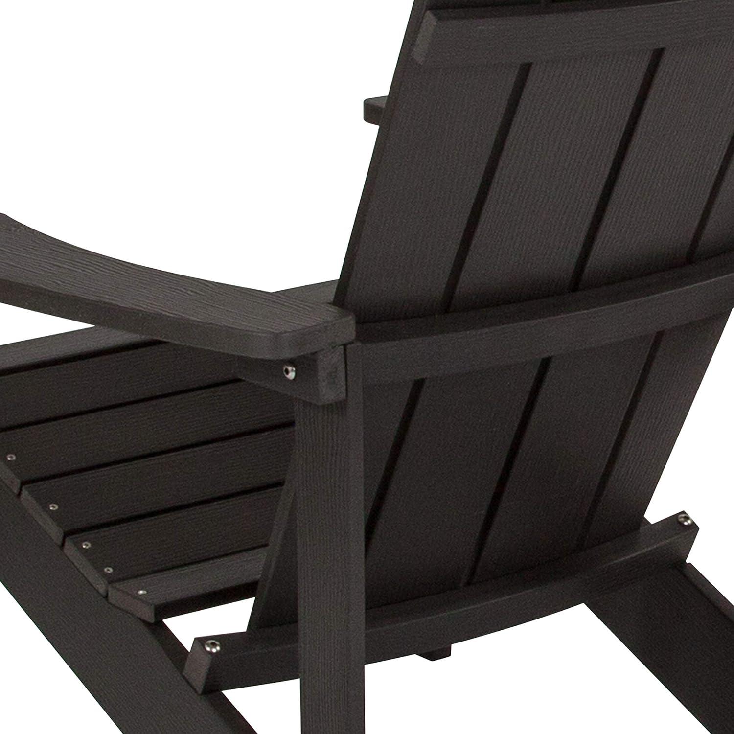 Flash Furniture Charlestown All-Weather Poly Resin Wood Adirondack Chair in Slate Gray