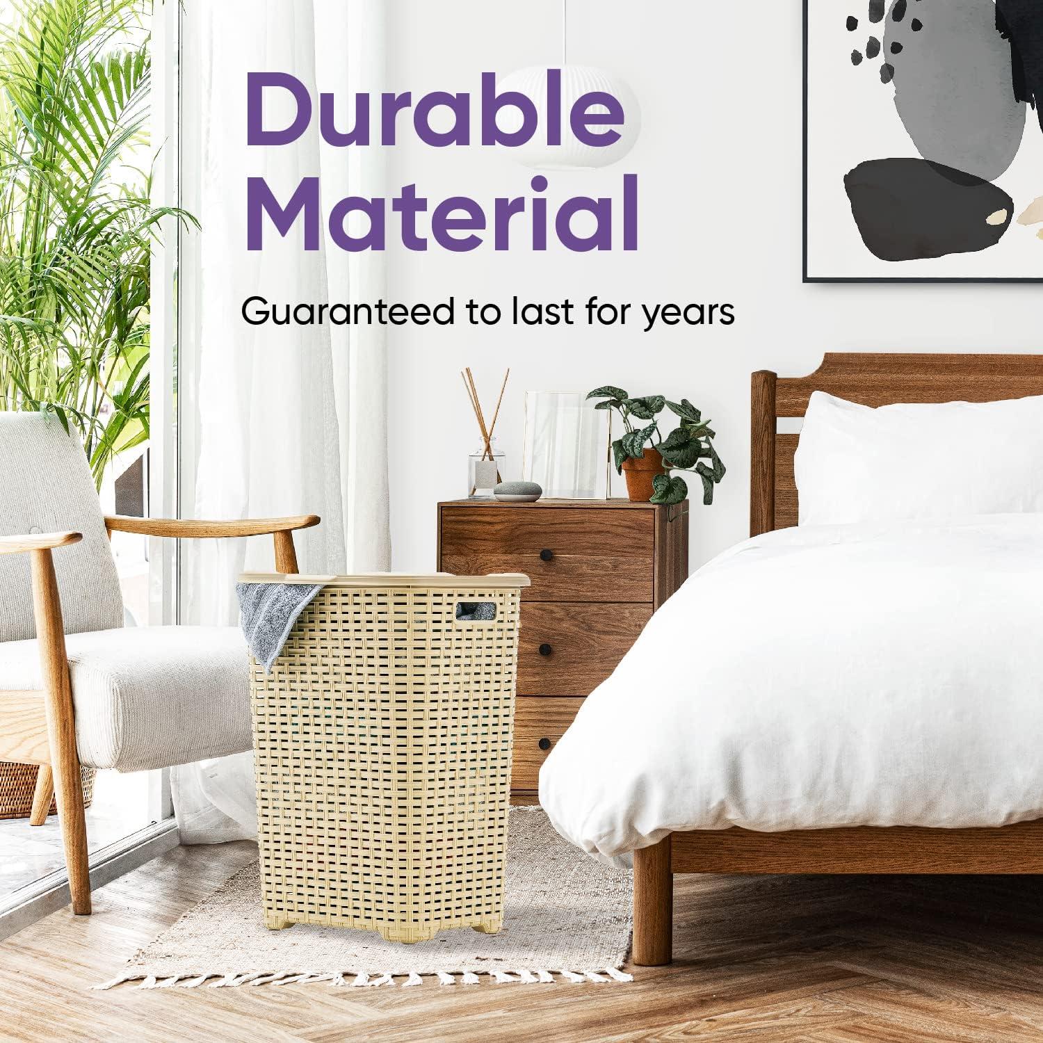 Rebrilliant Plastic Laundry Hamper with Handles