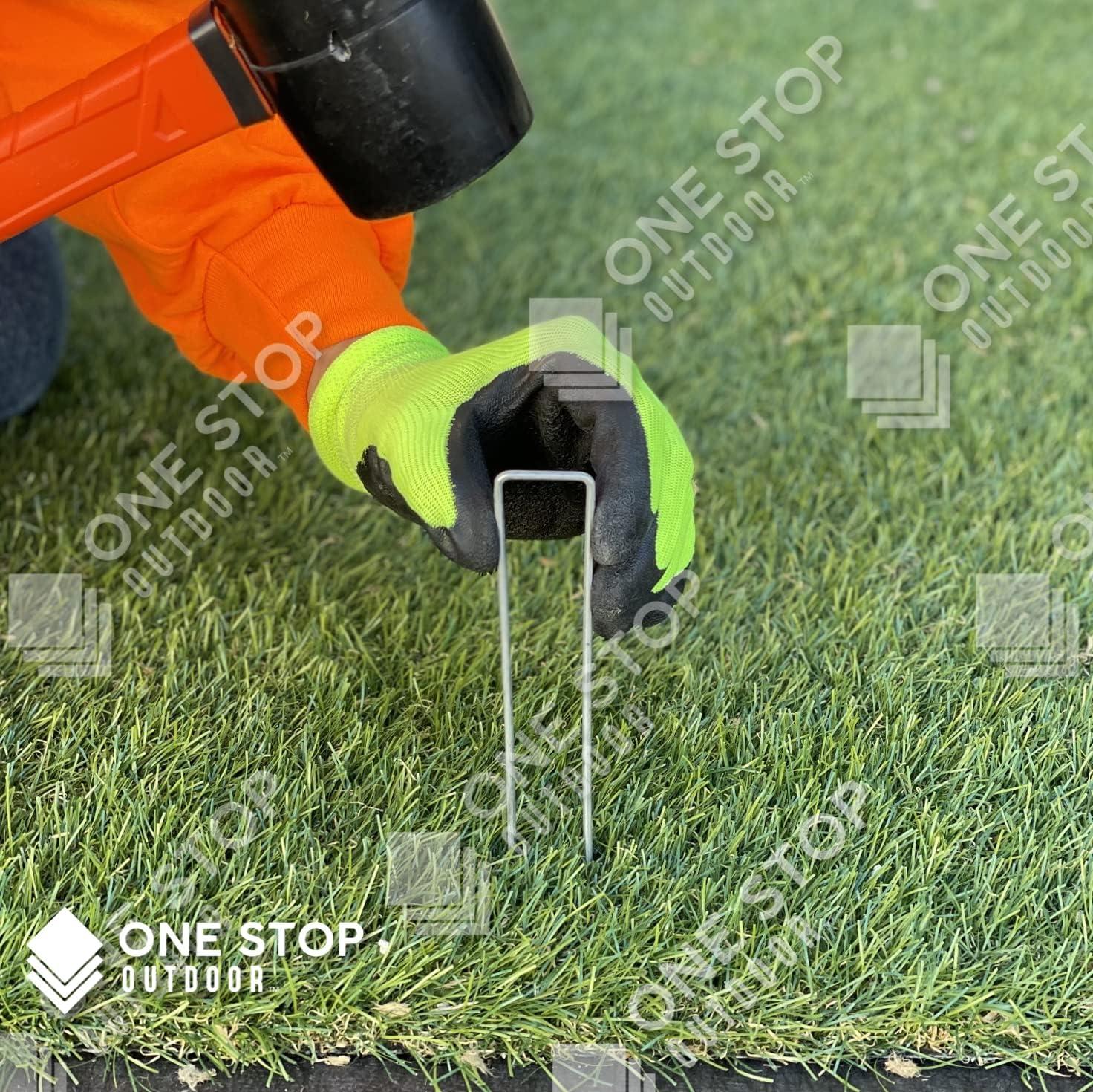 50-Pack Green TOP, 6 Inch Garden Stakes, Landscape Staples, U-Type Turf Stake for Artificial Grass, Rust Proof Sod Pin for Securing Fences Weed Barrier Fabric Outdoor Wires Tents & Tarps