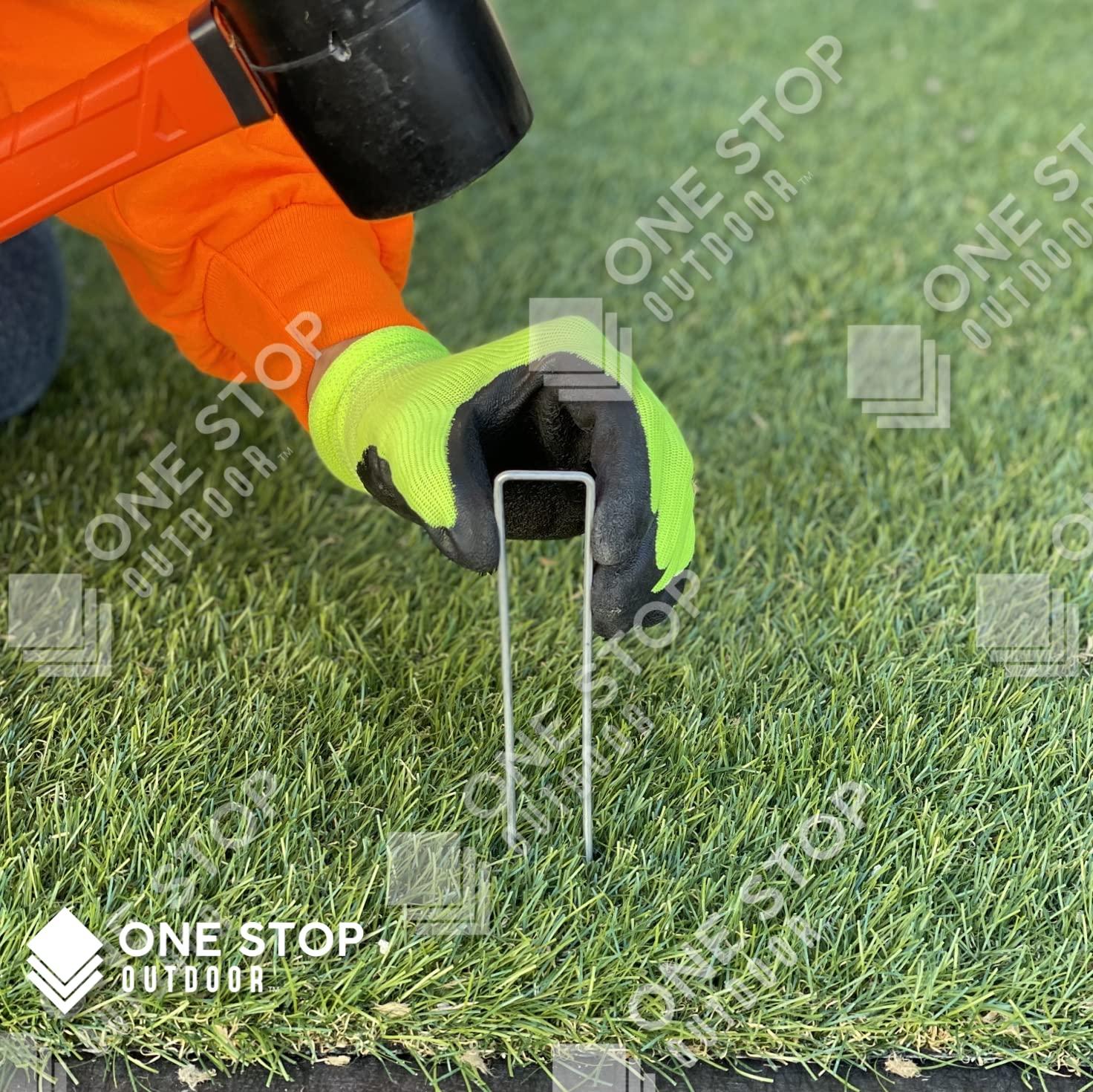 50-Pack Green TOP, 6 Inch Garden Stakes, Landscape Staples, U-Type Turf Stake for Artificial Grass, Rust Proof Sod Pin for Securing Fences Weed Barrier Fabric Outdoor Wires Tents & Tarps