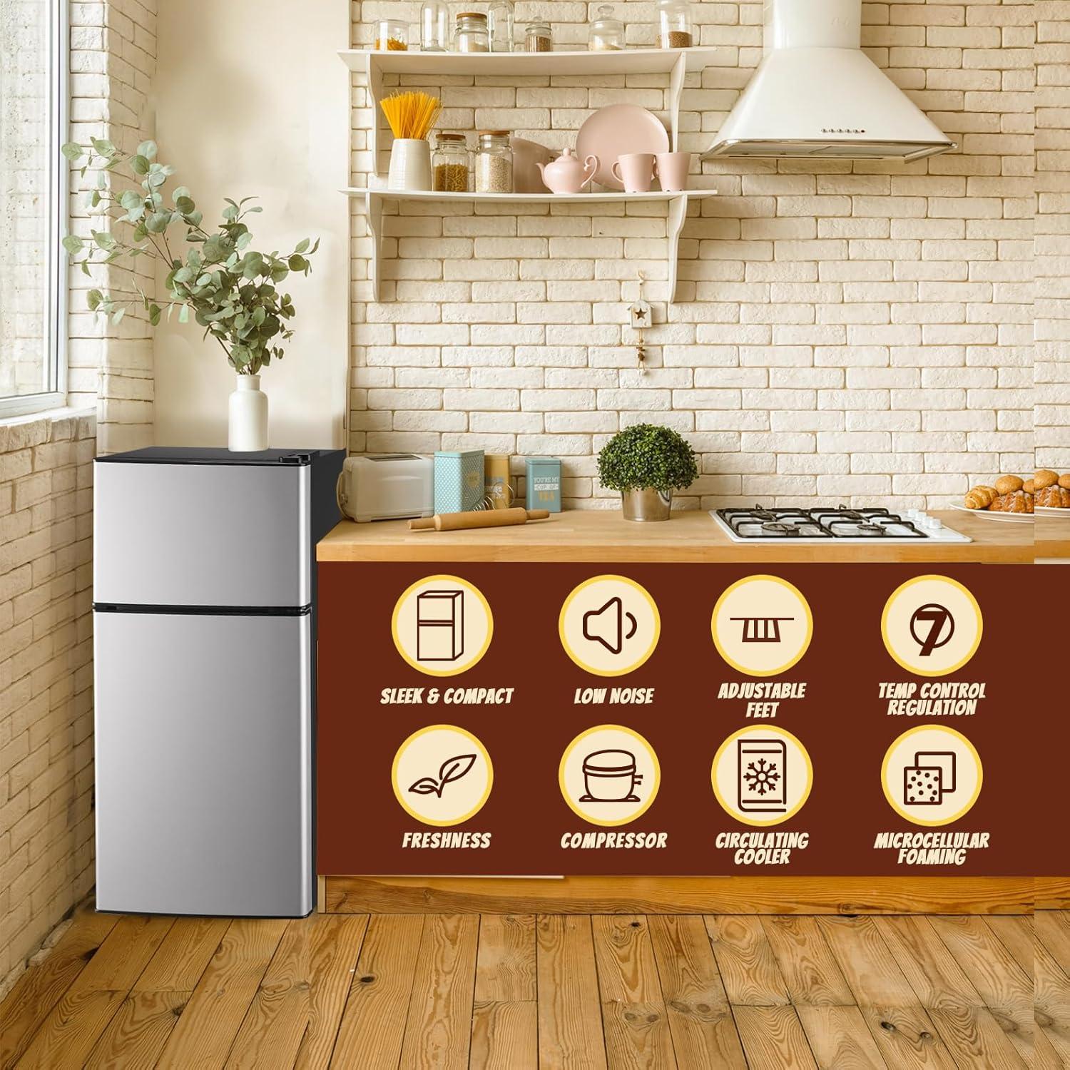 DEMULLER DEMULLER Arcticfresh Storage Suite 2.4 Cubic Feet Freestanding Mini Fridge with Freezer