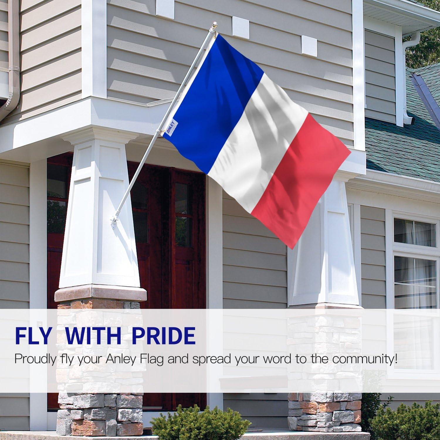 French Flag 3x5ft France Flags Double Sided Outdoor National Flags Heavy Duty 3 Ply Polyester Material with 2 Metal Grommets 4 Rows of Stitching