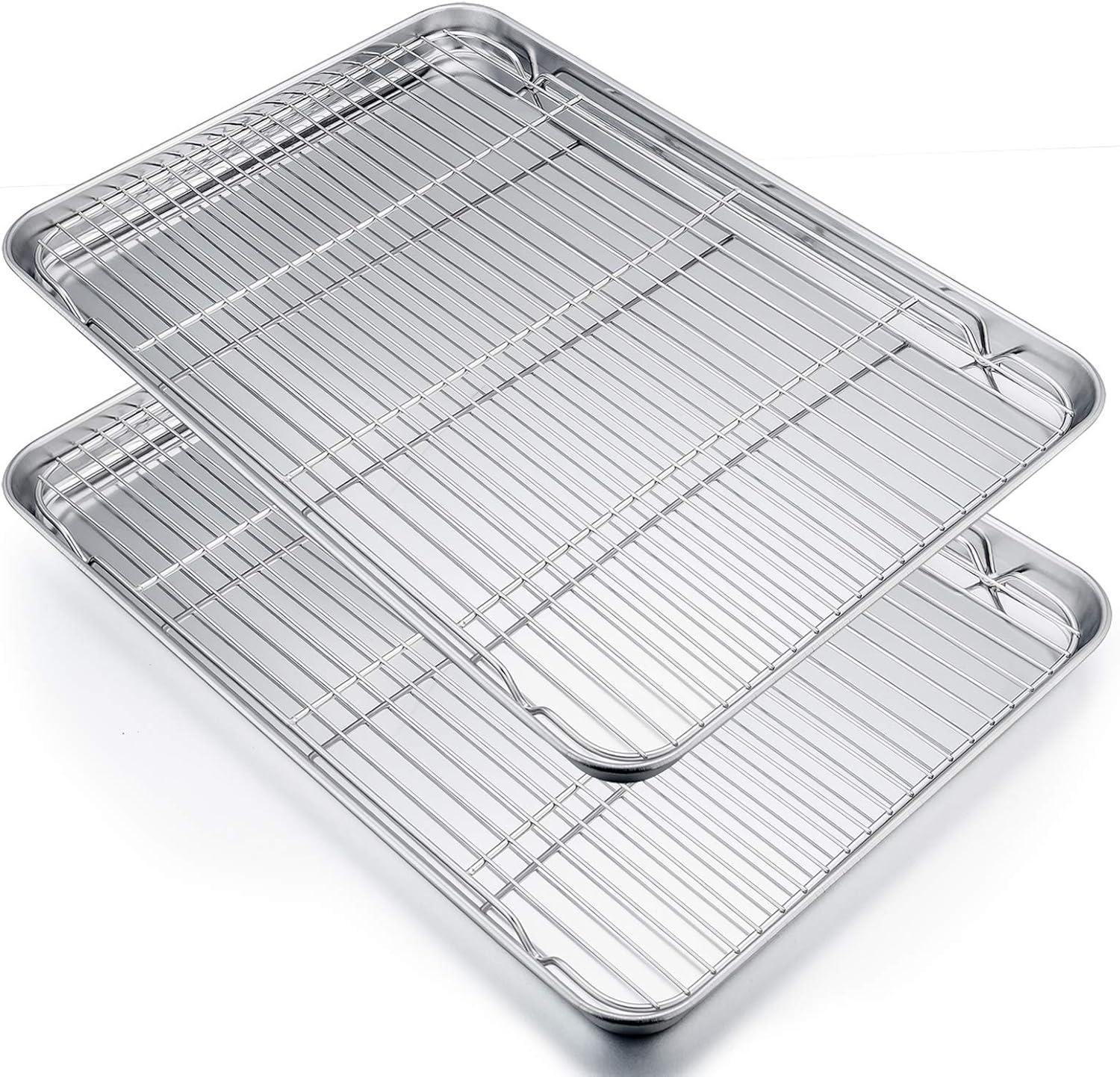 Extra Large Stainless Steel Baking Sheet and Rack Set