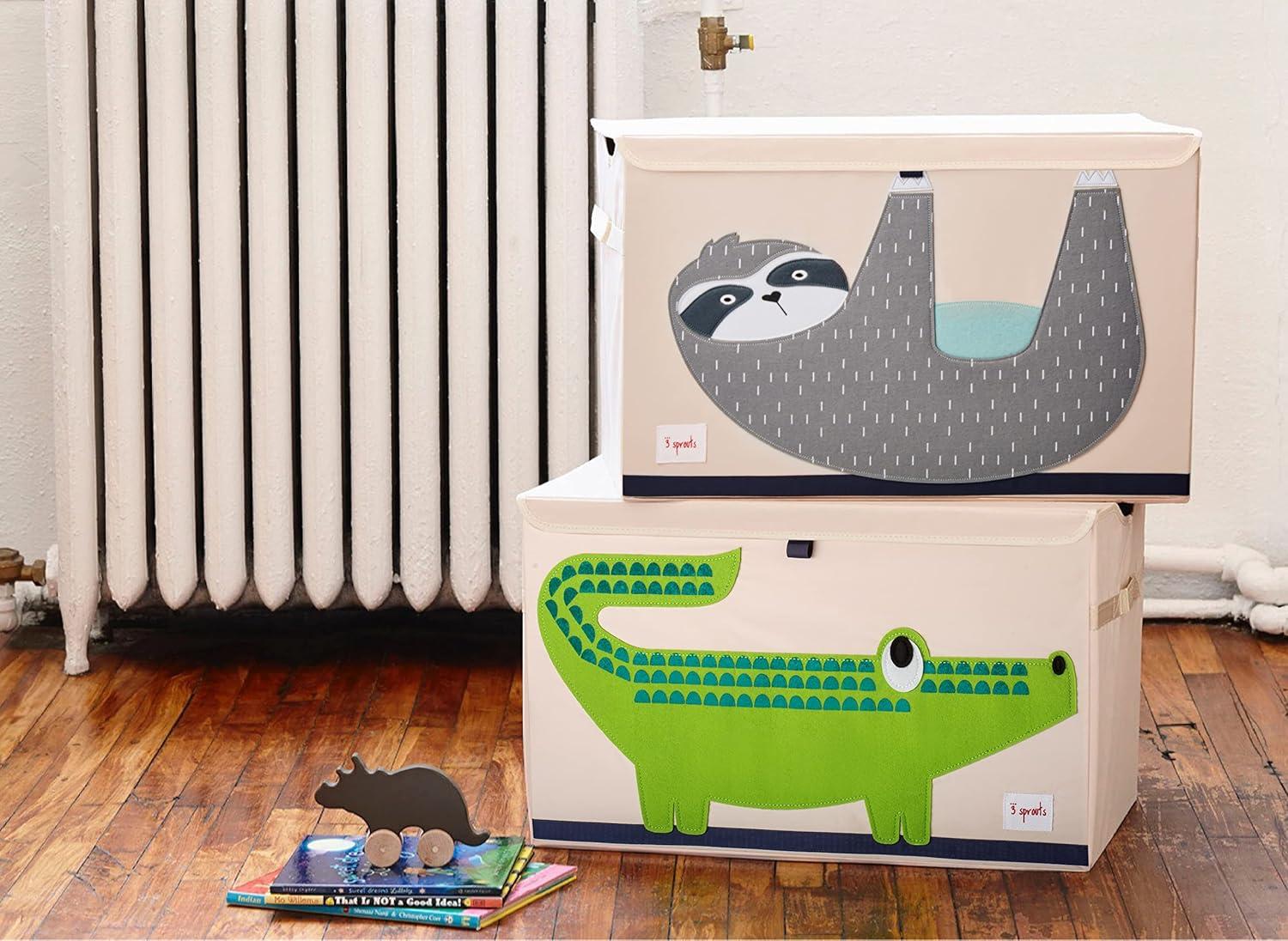 3 Sprouts 3 Sprouts  - Toy Chest Storage Box for Kids Playroom, Crocodile