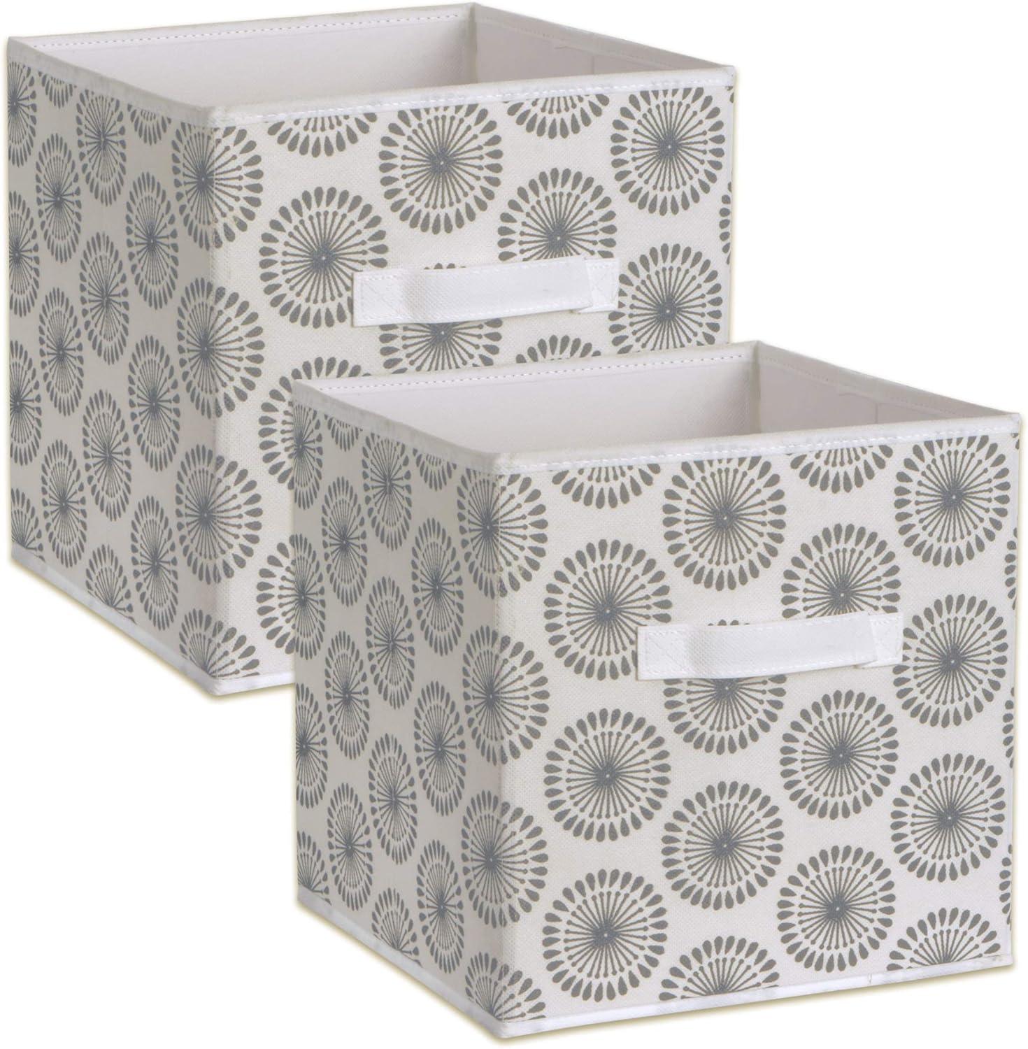 DII Non Woven Polyester Storage Bin, Starburst, Gray, Small