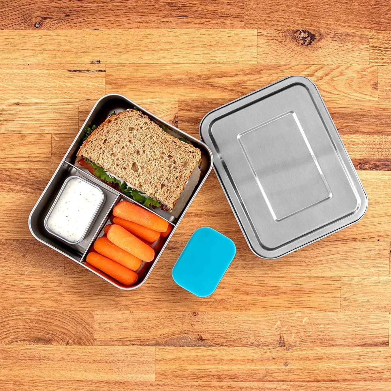 WeeSprout 18/8 Stainless Steel Bento Box - 3 Compartment Lunch Box, for Kids & Adults