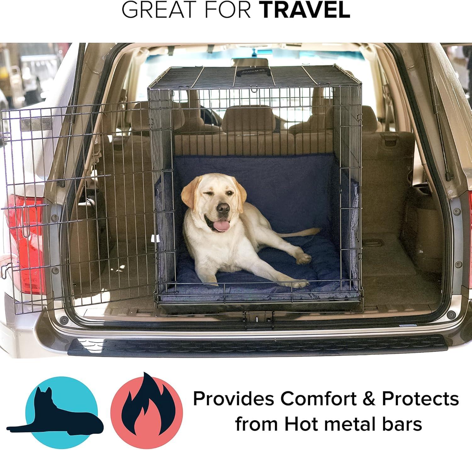 Pet Dreams 3-Piece Set Includes Dog Crate Cover, Dog Mat & Bumper Pad- Washable Kennel Bedding fits iCrate Dog Cages 24, 30, 36, 42 Inch Grey, Small, 24"