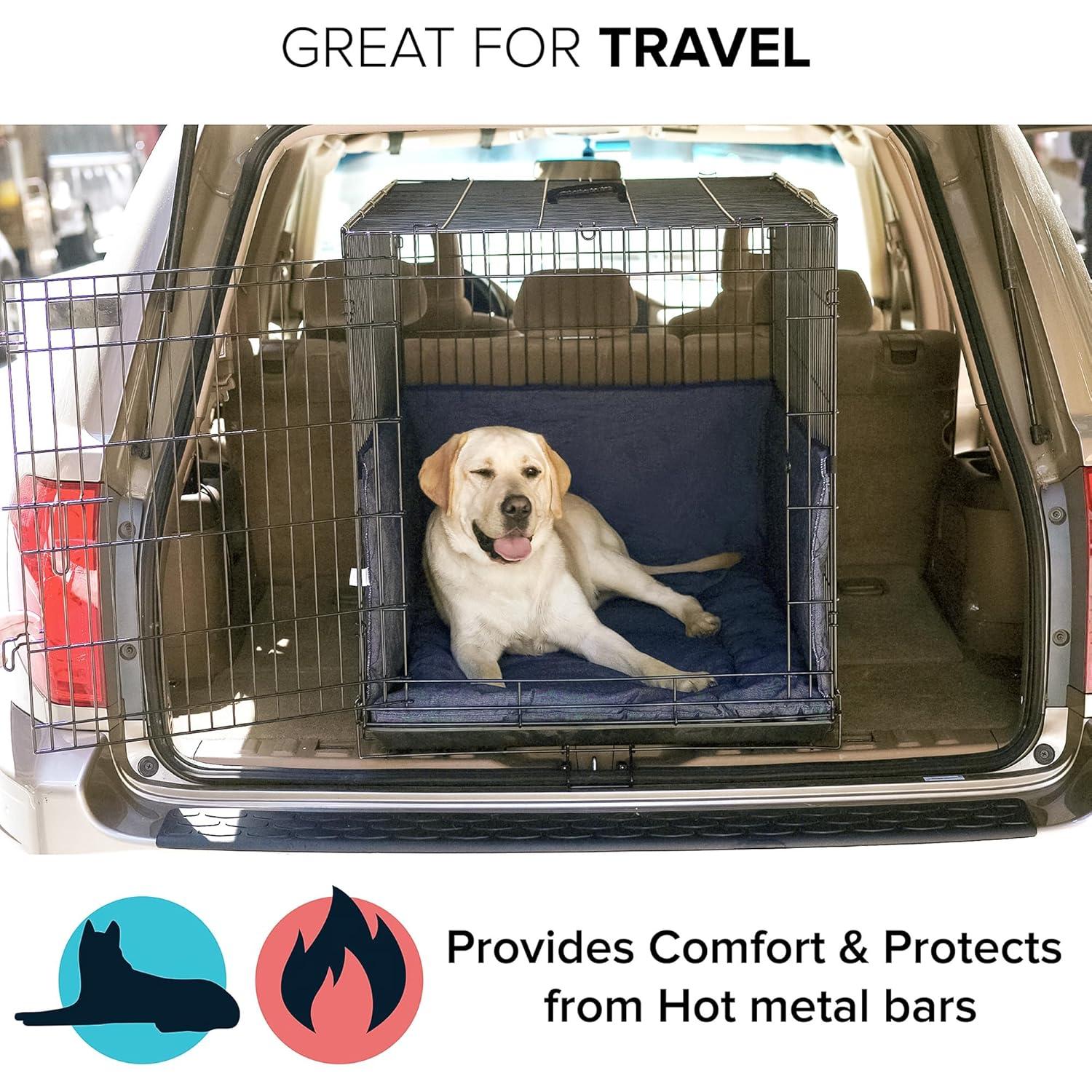 Pet Dreams 3-Piece Set Includes Dog Crate Cover, Dog Mat & Bumper Pad- Washable Kennel Bedding fits iCrate Dog Cages 24, 30, 36, 42 Inch Grey, Small, 24"