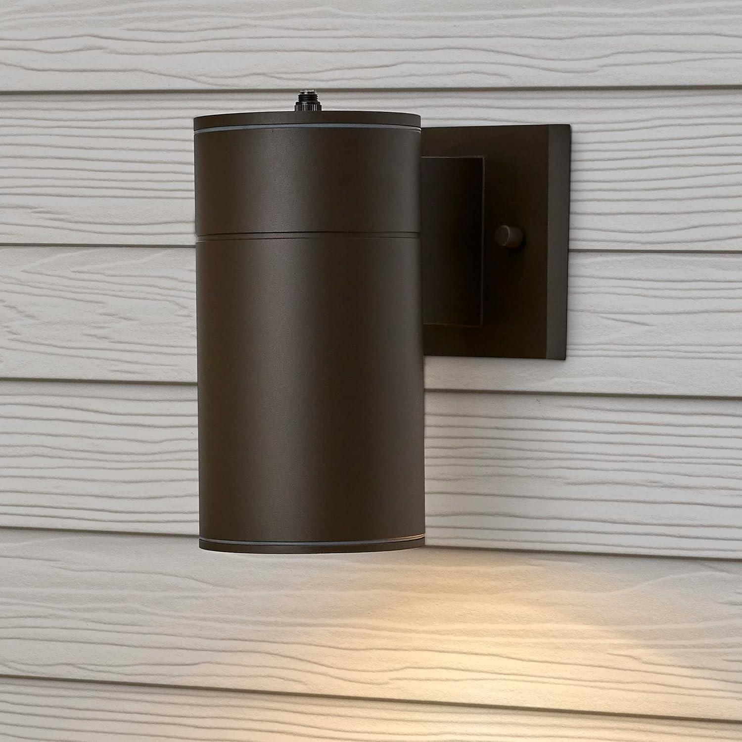 Maxxima LED Cylinder Outdoor Wall Wash, Sconce Light, 12 Watt, 840 Lumens, 3000K Warm White, Dusk to Dawn Sensor