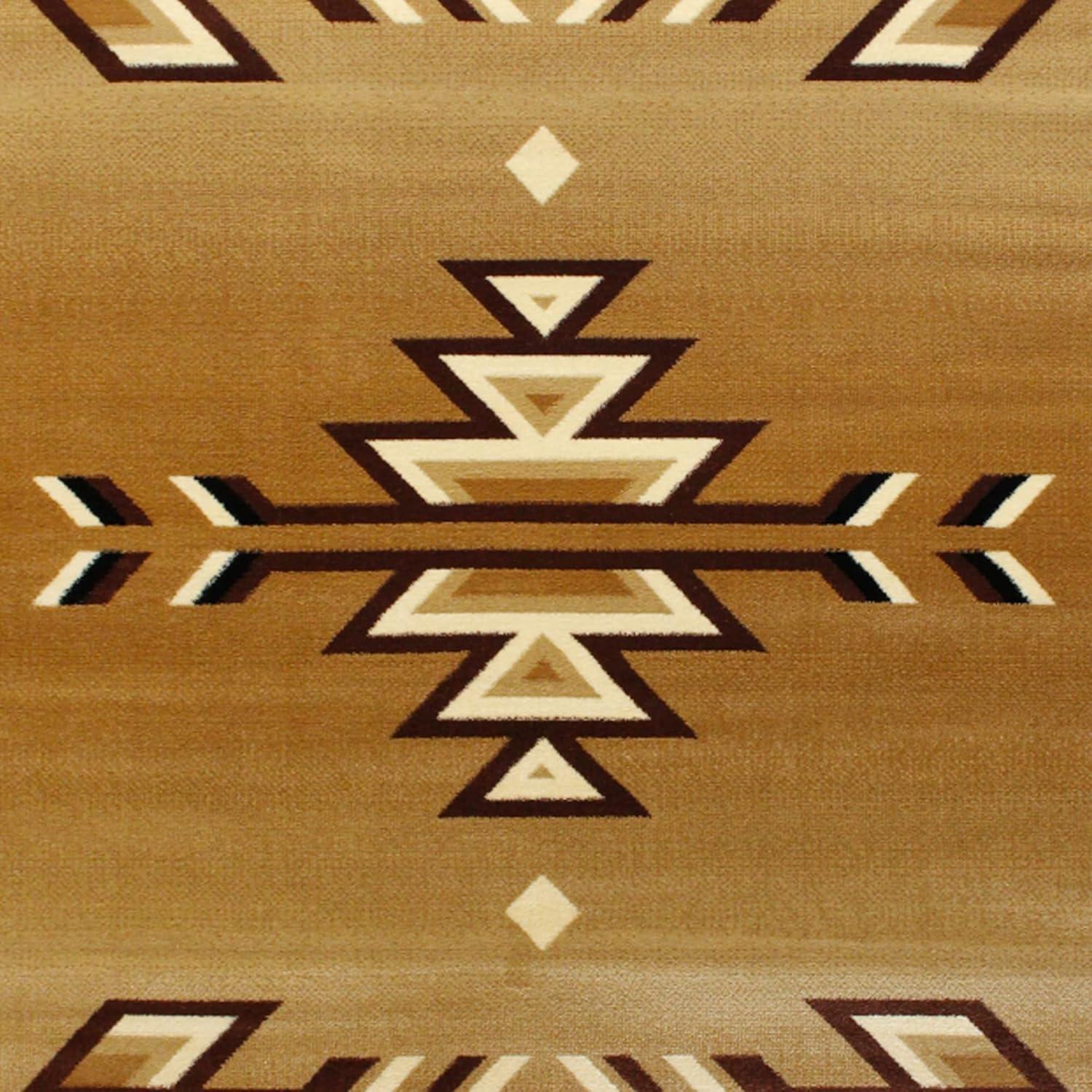 Flash Furniture Lodi Rectangular Southwestern Brown, Black Area Rug, 5' x 7'