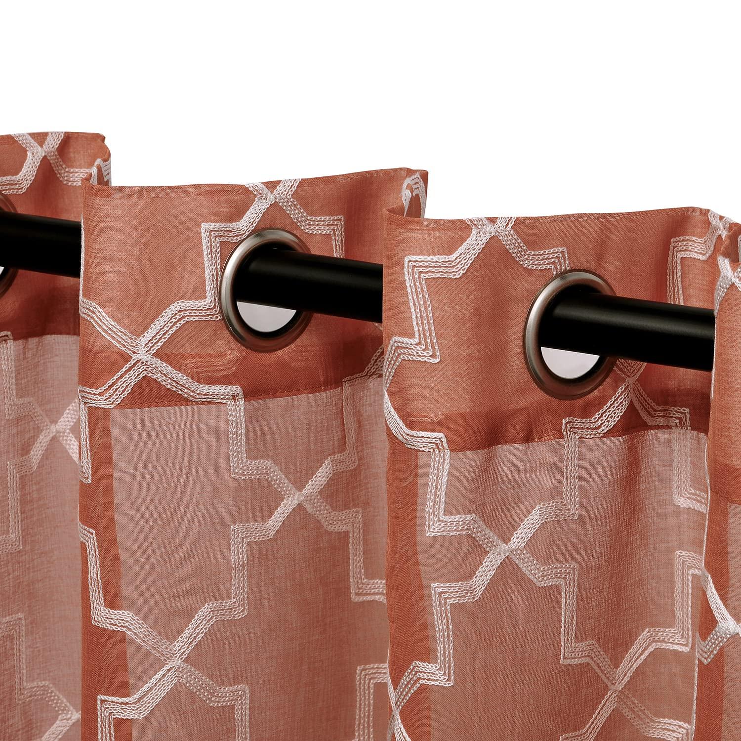 Superior Venetian Damask Jacquard Curtains, Window Accent, Perfect for Family Room or Bedroom, Vintage, Traditional, Classic with Rod Pockets or Grommets, Curtain Set of 2 Panels, 52" X 63", Ivory