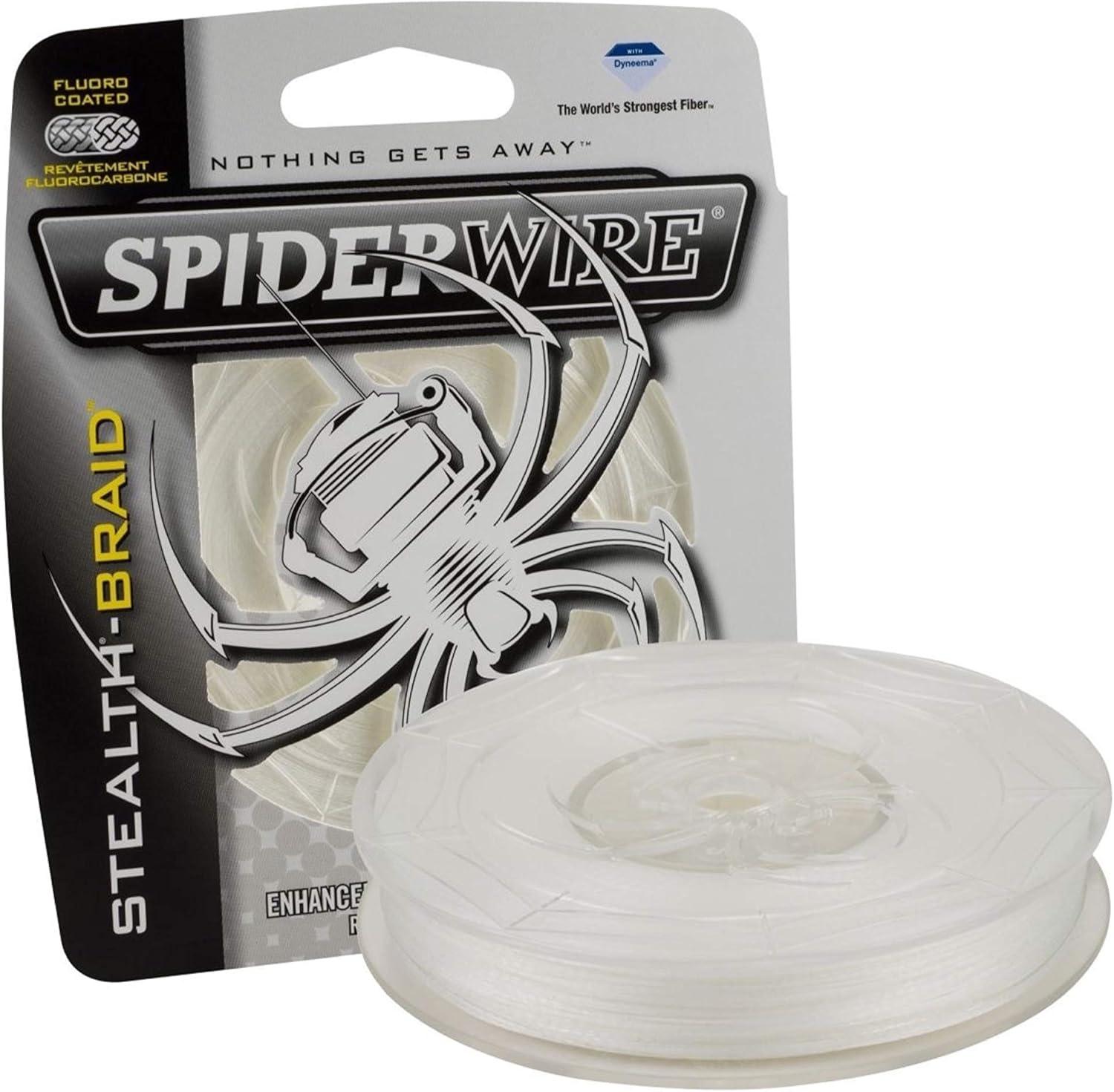 SpiderWire Stealth® Translucent Braid Fishing Line, Translucent, 8 lb Test Strength, 125 yd
