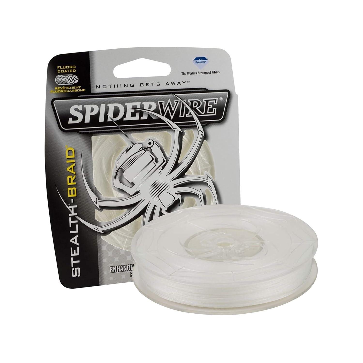 SpiderWire Stealth® Translucent Braid Fishing Line, Translucent, 8 lb Test Strength, 125 yd