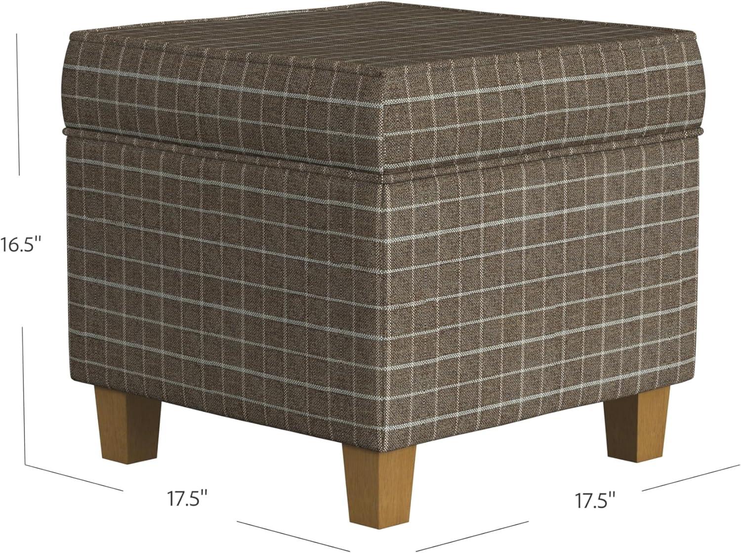 Cole Classics Square Storage Ottoman with Lift Off Top Light Brown Window Pane - HomePop