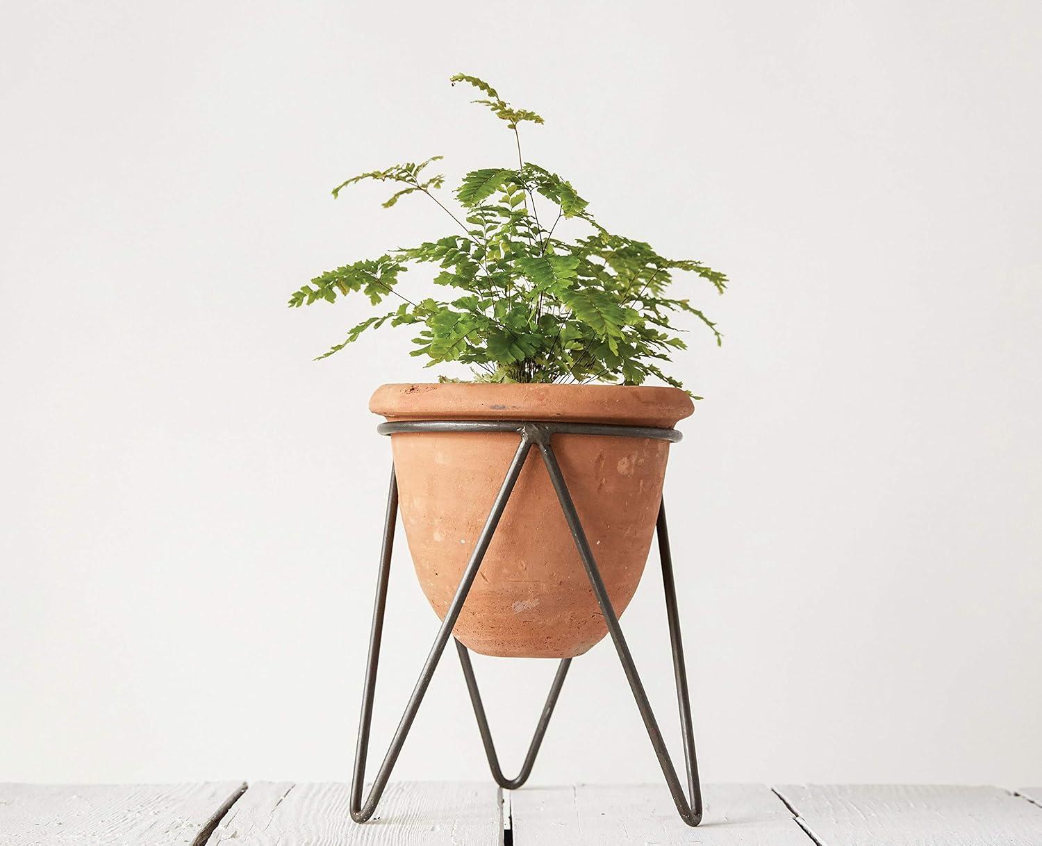 Terracotta Planter with Metal Stand