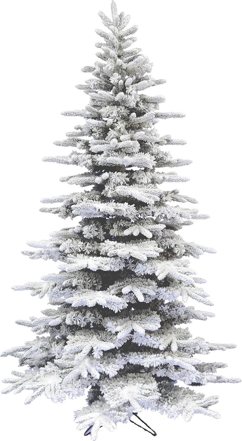 Fraser Hill Farm Flocked Mountain Pine 6.5-ft. Christmas Tree, FFMP065-0SN