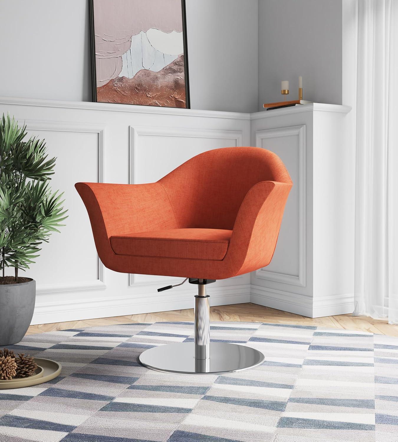Voyager Swivel Adjustable Accent Chair, Orange