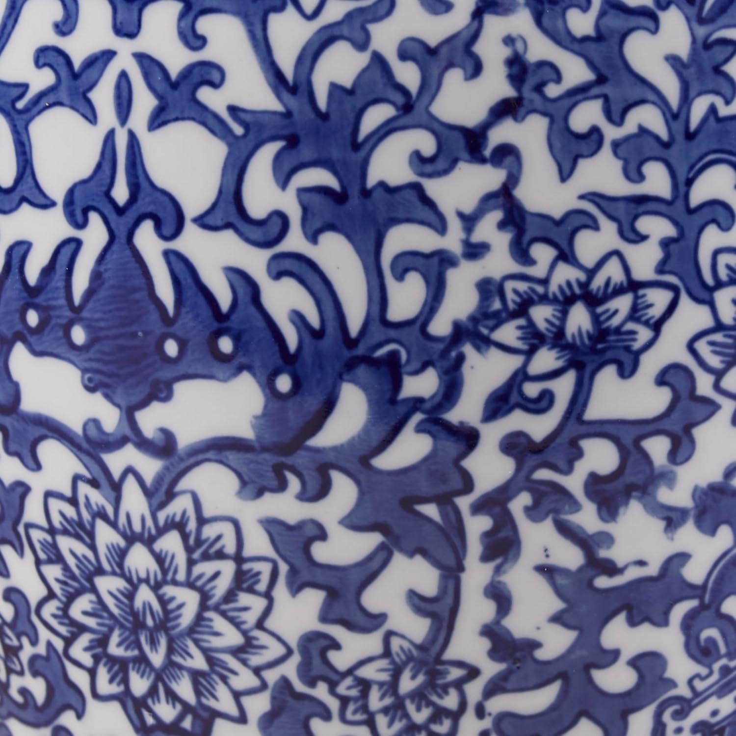 Hampton Hill Mystique Blue Ceramic Ginger Jar Table Lamp