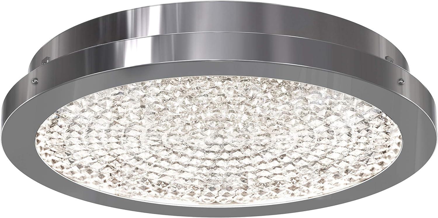 Chrome and Glass LED Flush Mount Ceiling Light