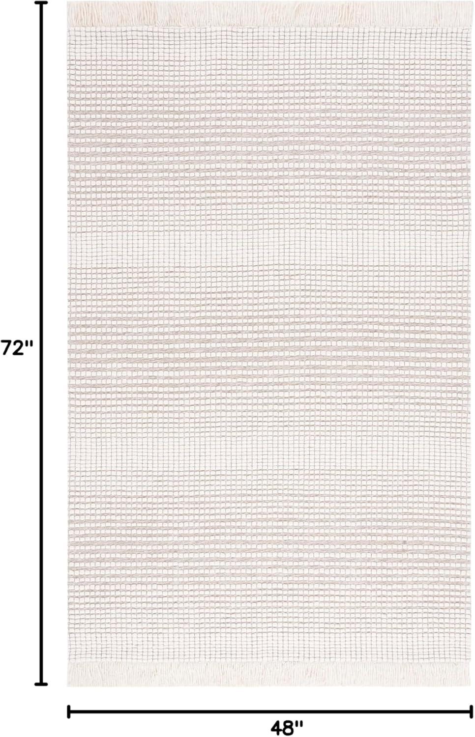 Marbella MRB208 Hand Woven Indoor Accent Rug - Ivory/Beige - 4'x6' - Safavieh