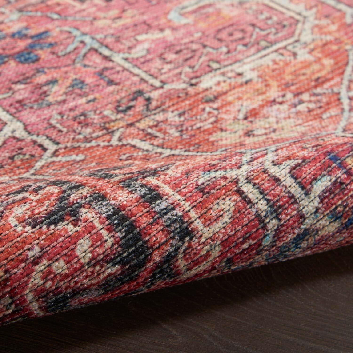 Bungalow Rose Machine Washable Oriental Red Area Rug