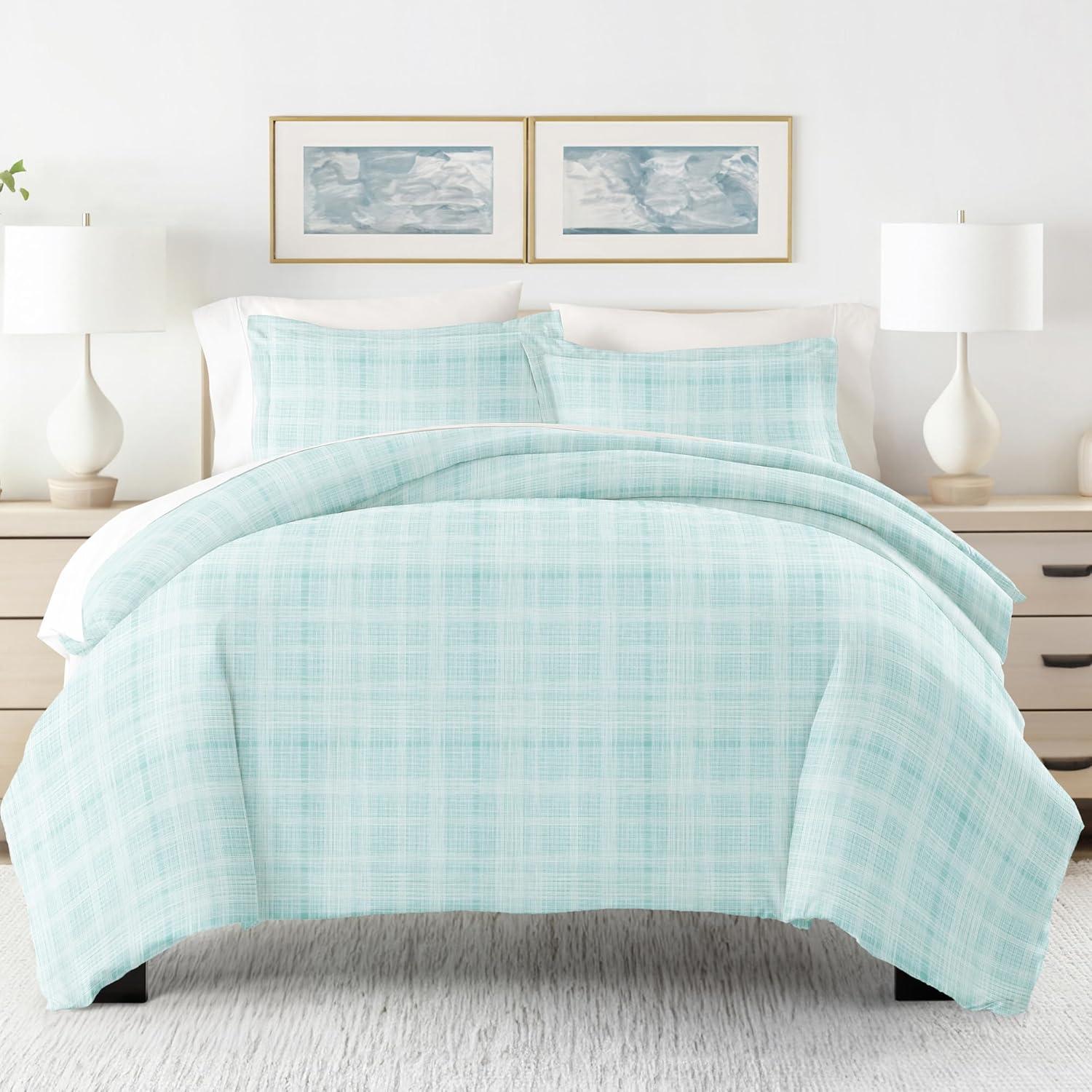 Becky Cameron Traditional Plaid Duvet Cover Set