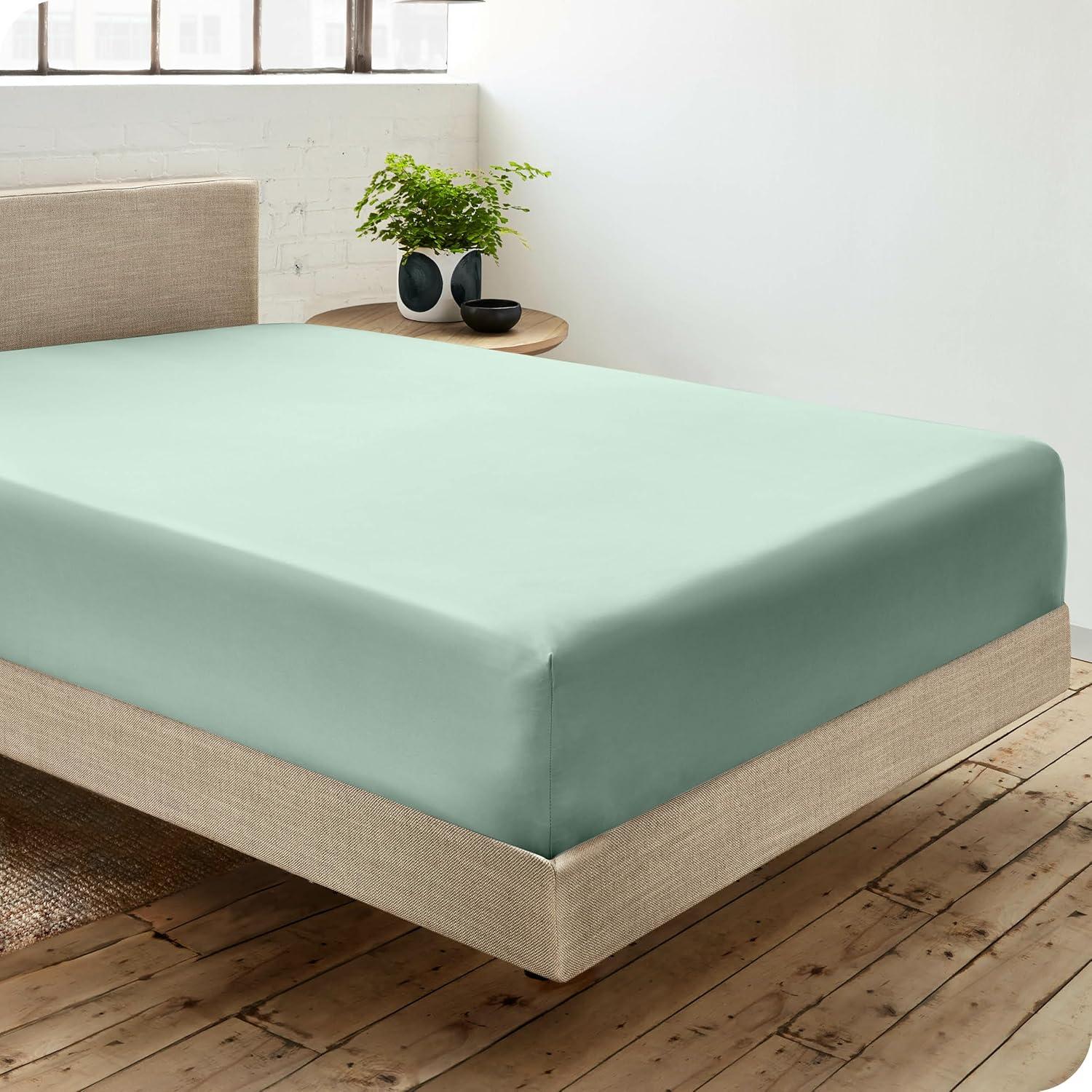 Bare Home 260 Thread Count Organic Cotton Percale Fitted Sheet