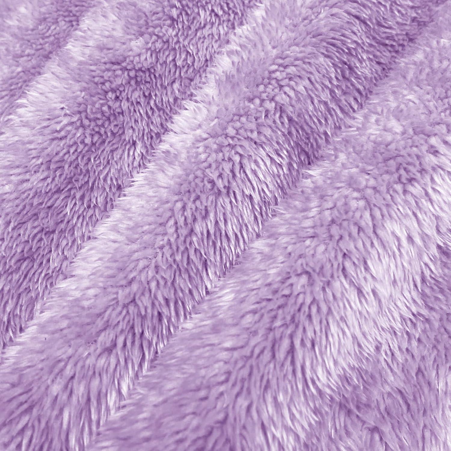 Whale Flotilla Extra Large Fleece Throw Blanket 50x70 Inch, Super Plush and Soft 300GSM Blankets for All Season, Fluffy and Lightweight, Lilac