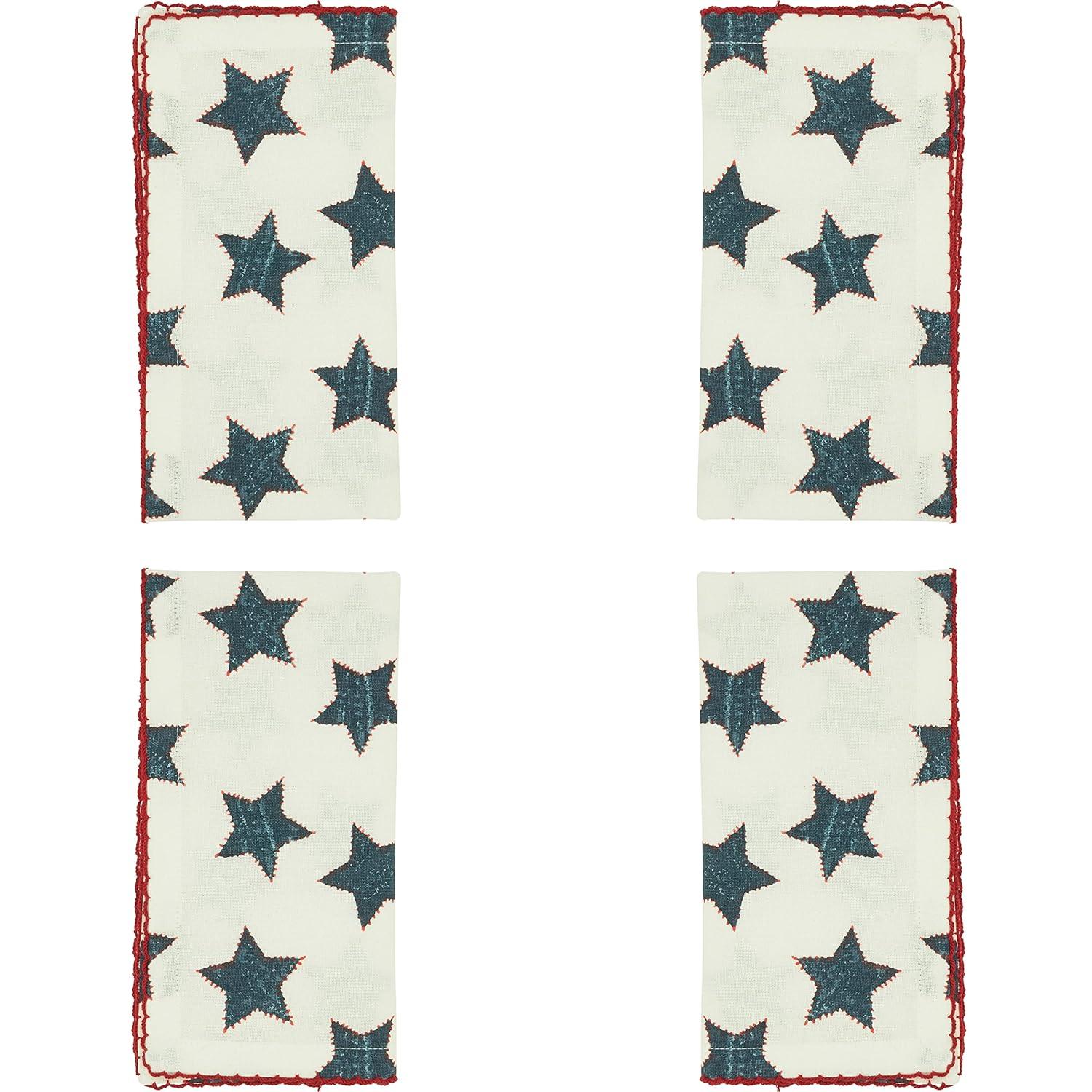 Saro 100% Cotton Geometric Square Napkin (Set of 4)