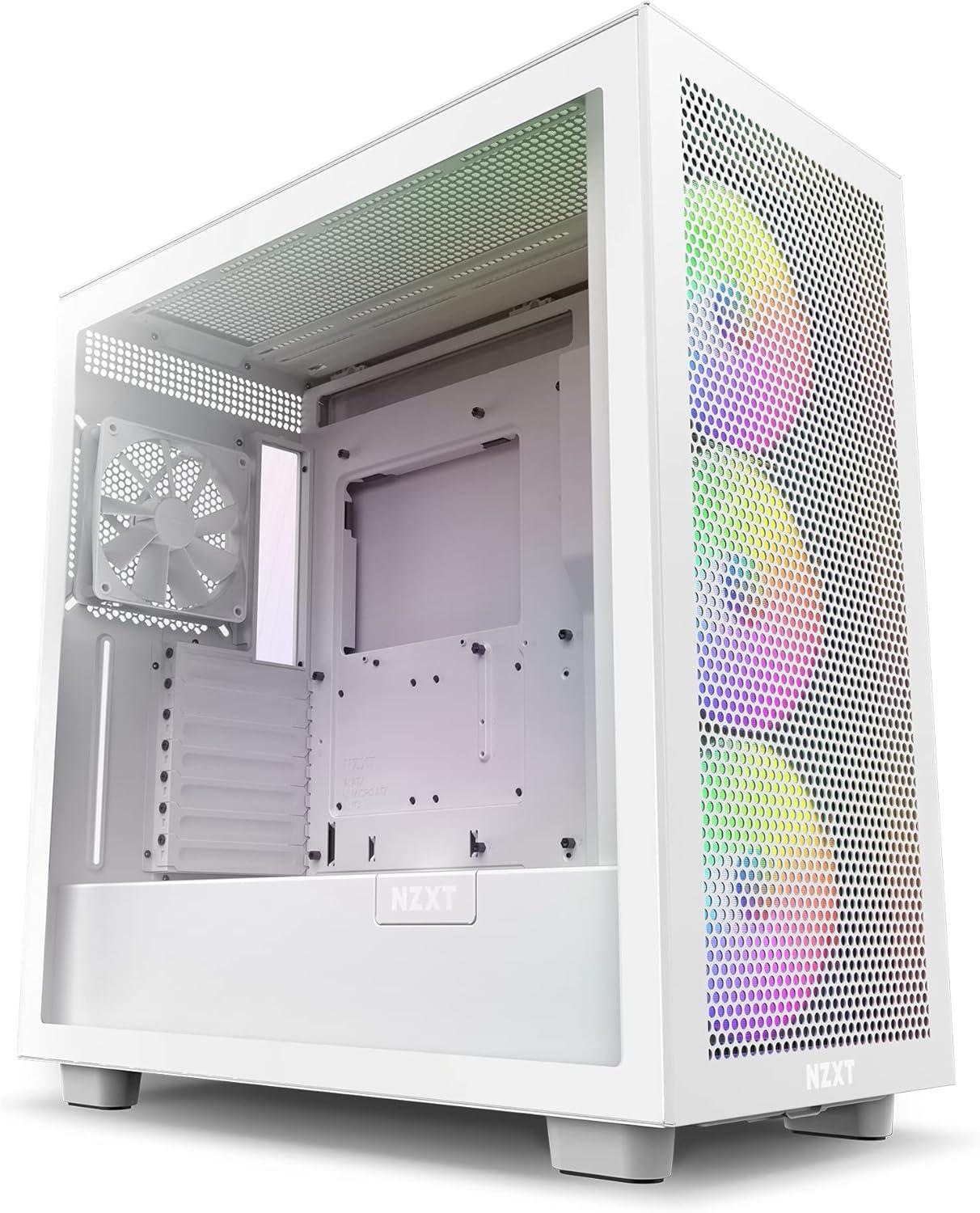 White Mid-Tower ATX Gaming Case with Tempered Glass