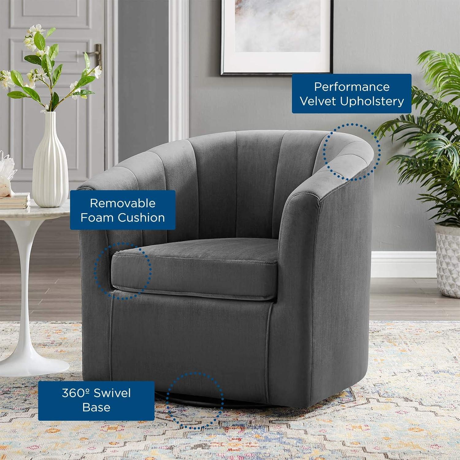 Modway Prospect Performance Velvet Swivel Armchair