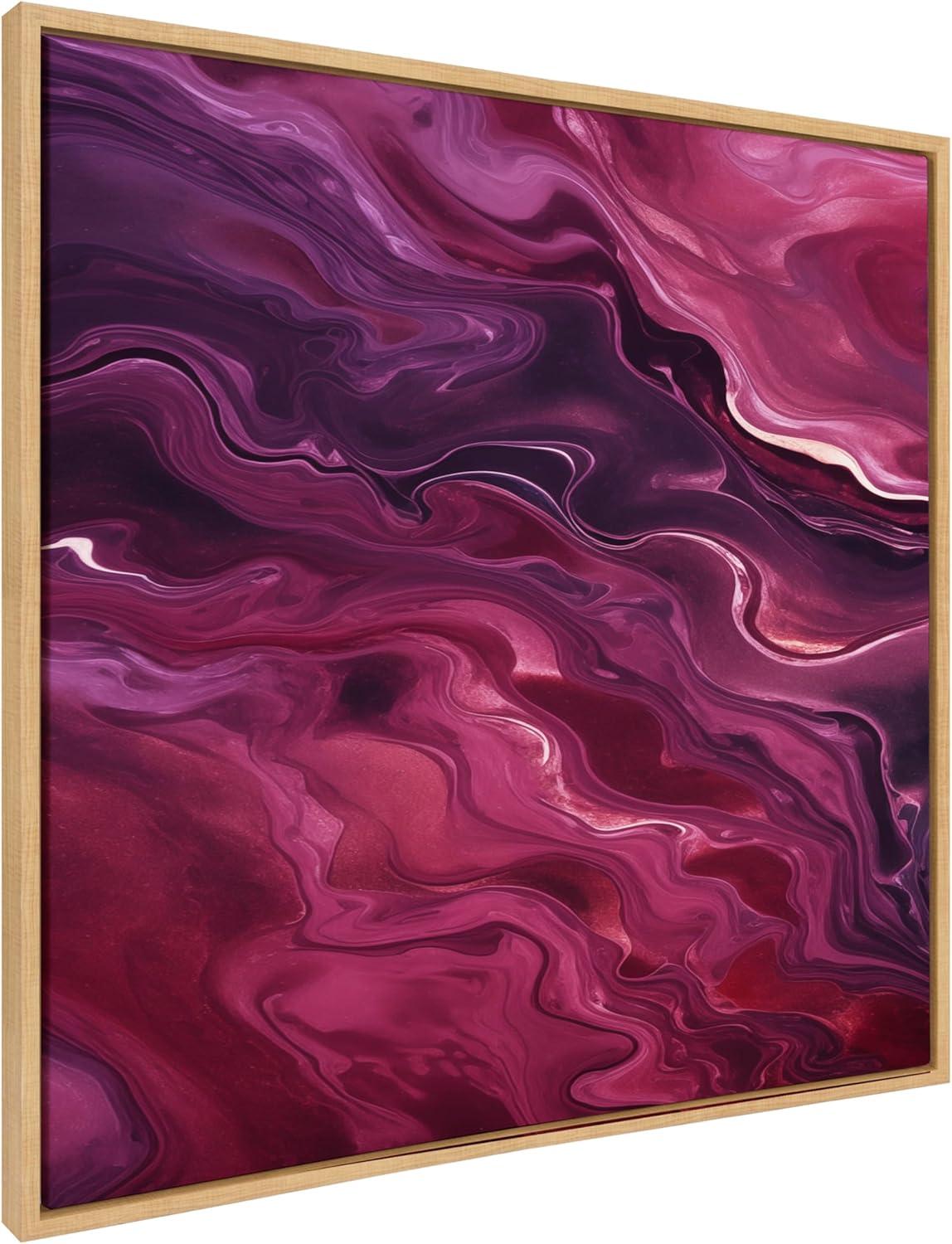 Kate & Laurel All Things Decor 30"x30" Tonal Abstract Purple Plum Framed Canvas by The Creative Bunch Studio Natural