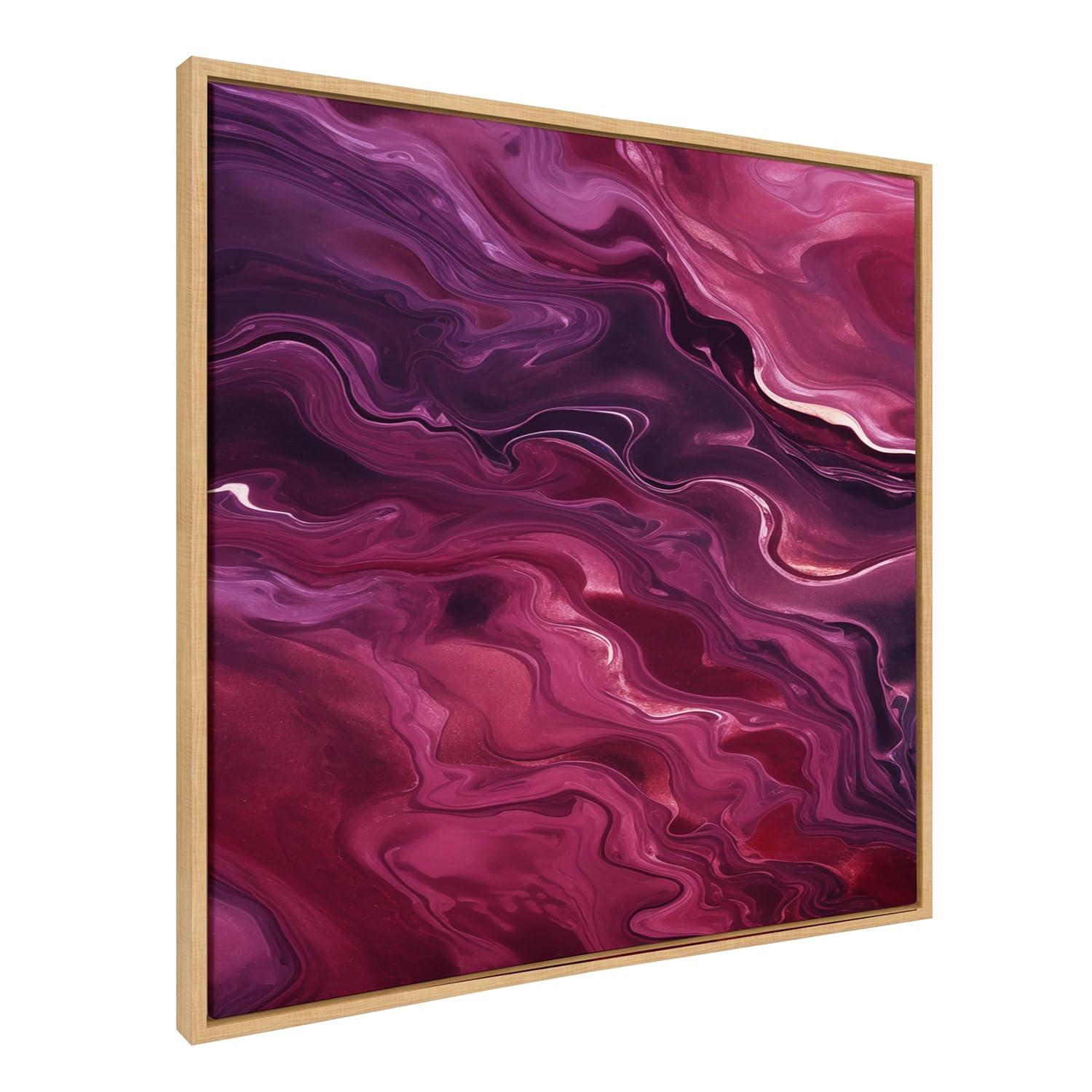 Kate & Laurel All Things Decor 30"x30" Tonal Abstract Purple Plum Framed Canvas by The Creative Bunch Studio Natural