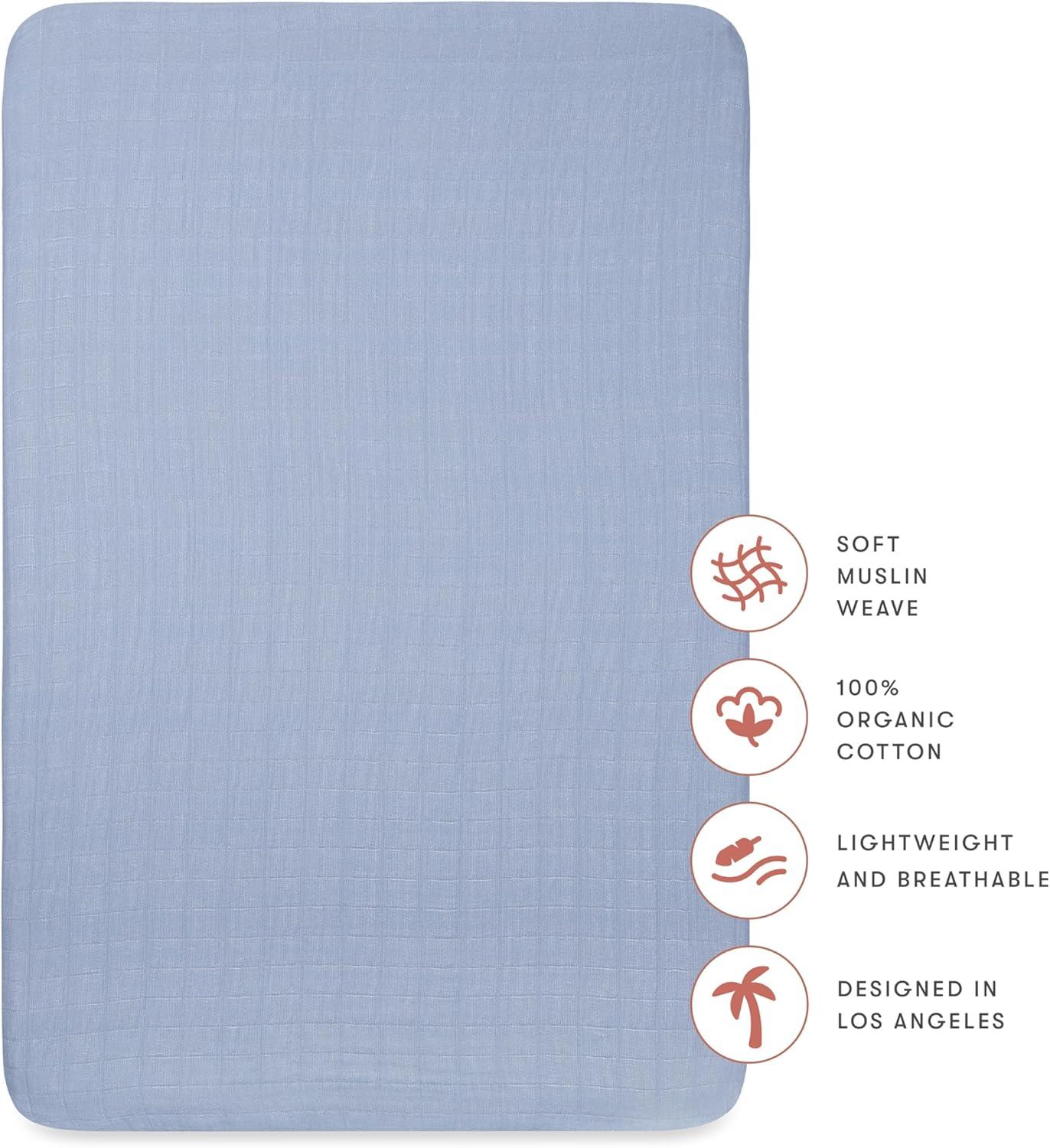 Dewdrop Muslin Mini Crib Sheet