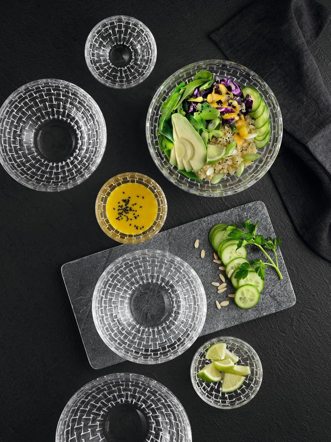 Nachtmann Bossa Nova Round Crystal Dip Bowls, Set of 4, Serving Dish for Sauce, Salsa, Ice Cream, and Dips, Giftable, 3.5 Ounce, Clear, Dishwasher Safe