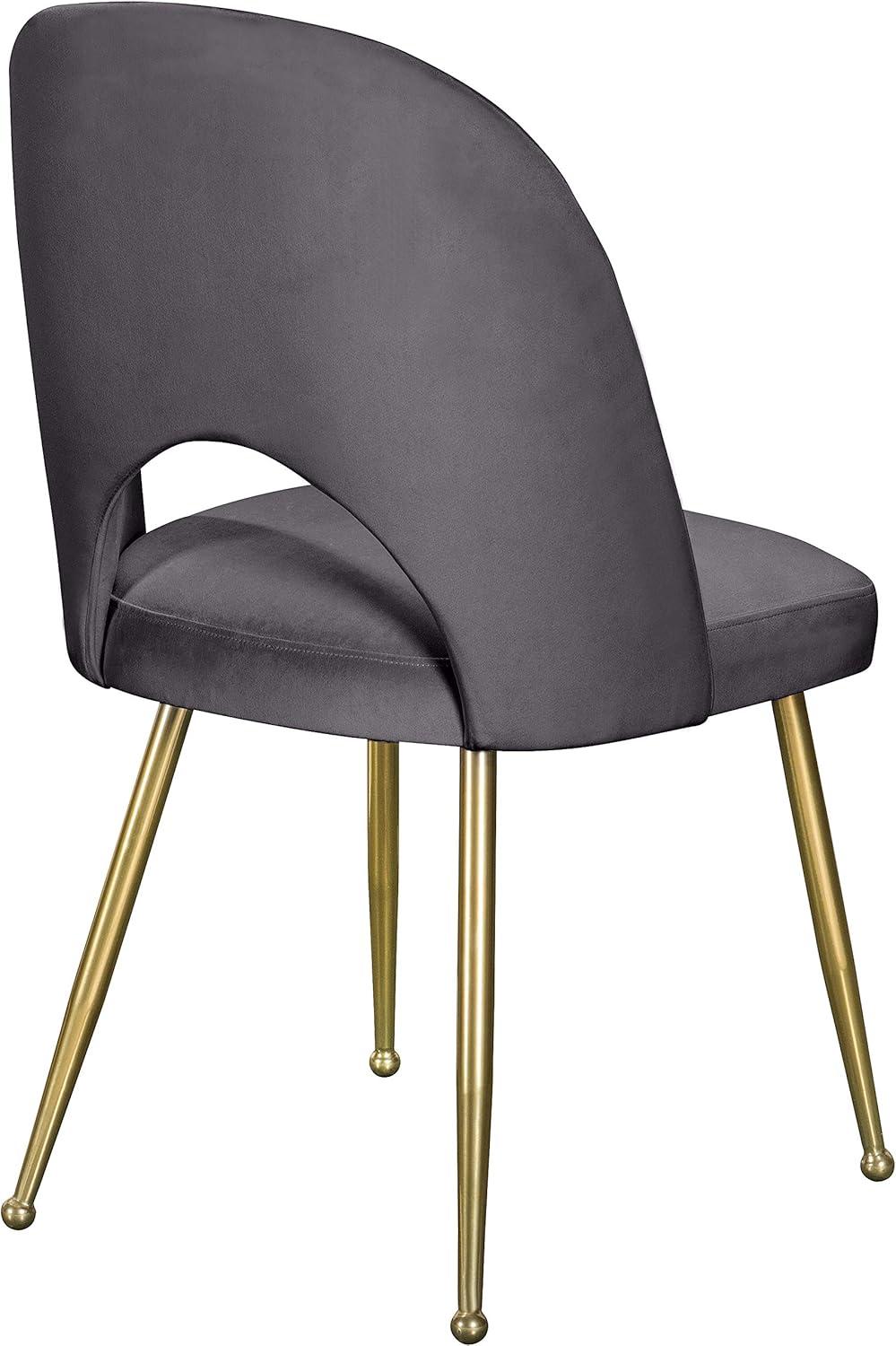 Meridian Furniture Logan Gray Velvet Dining Chair (Set of 2)