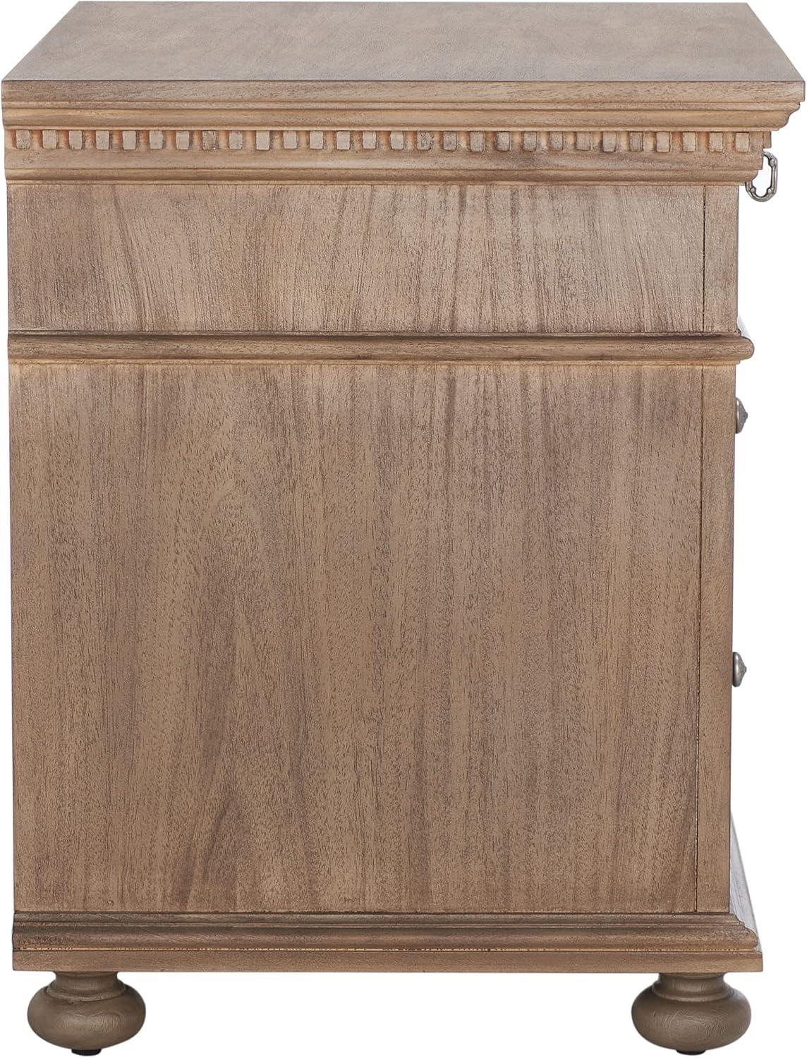 SAFAVIEH Couture Home Collection Allisyn Light Brown 3-Drawer Wood Nightstand Table (Fully Assembled)