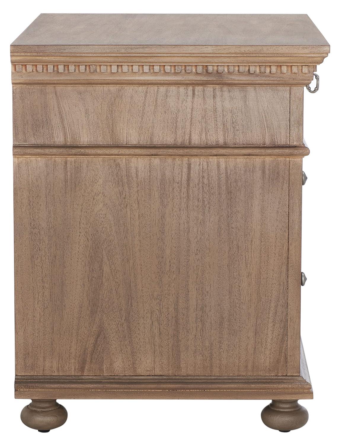 SAFAVIEH Couture Home Collection Allisyn Light Brown 3-Drawer Wood Nightstand Table (Fully Assembled)