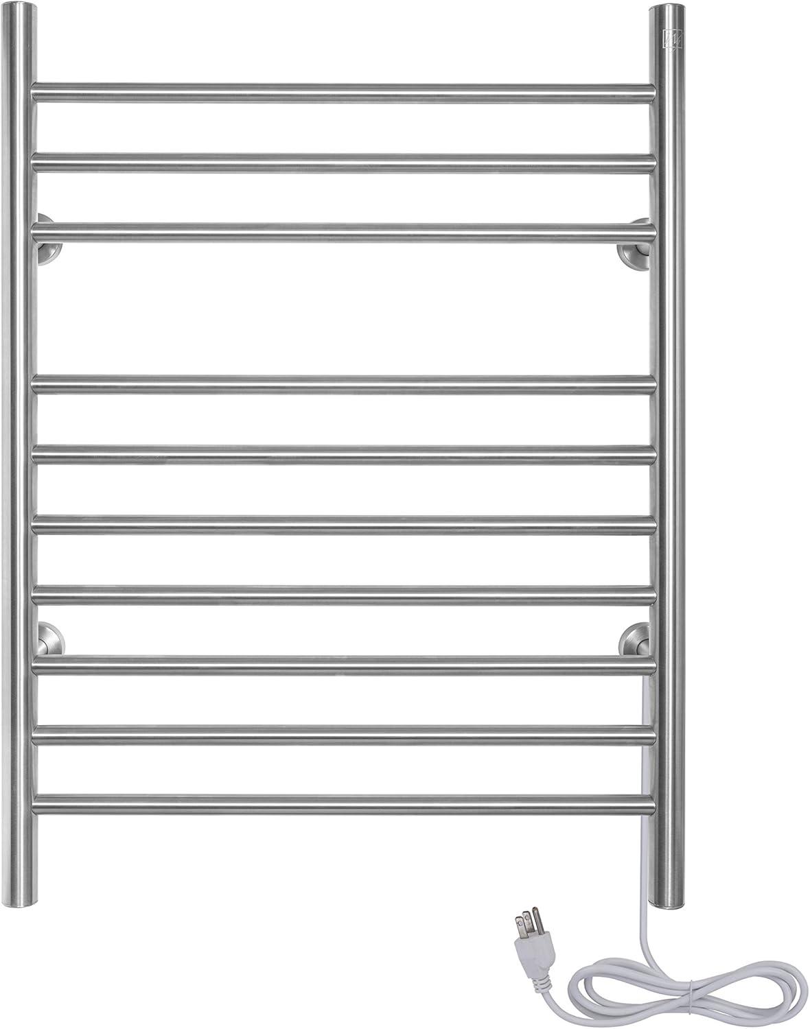 Infinity Electrical Wall-Mounted Towel Warmer, Brushed, 10 Bars