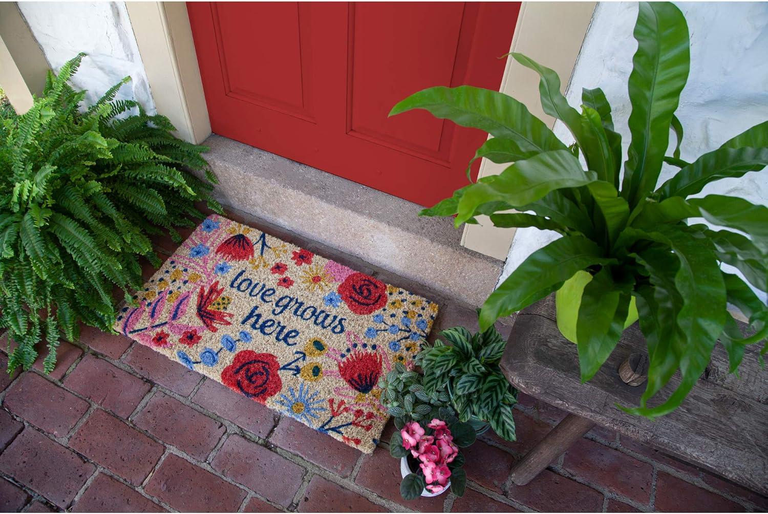 Heartfelt Charm Artisan-Crafted Coir Doormat, 18" x 30"