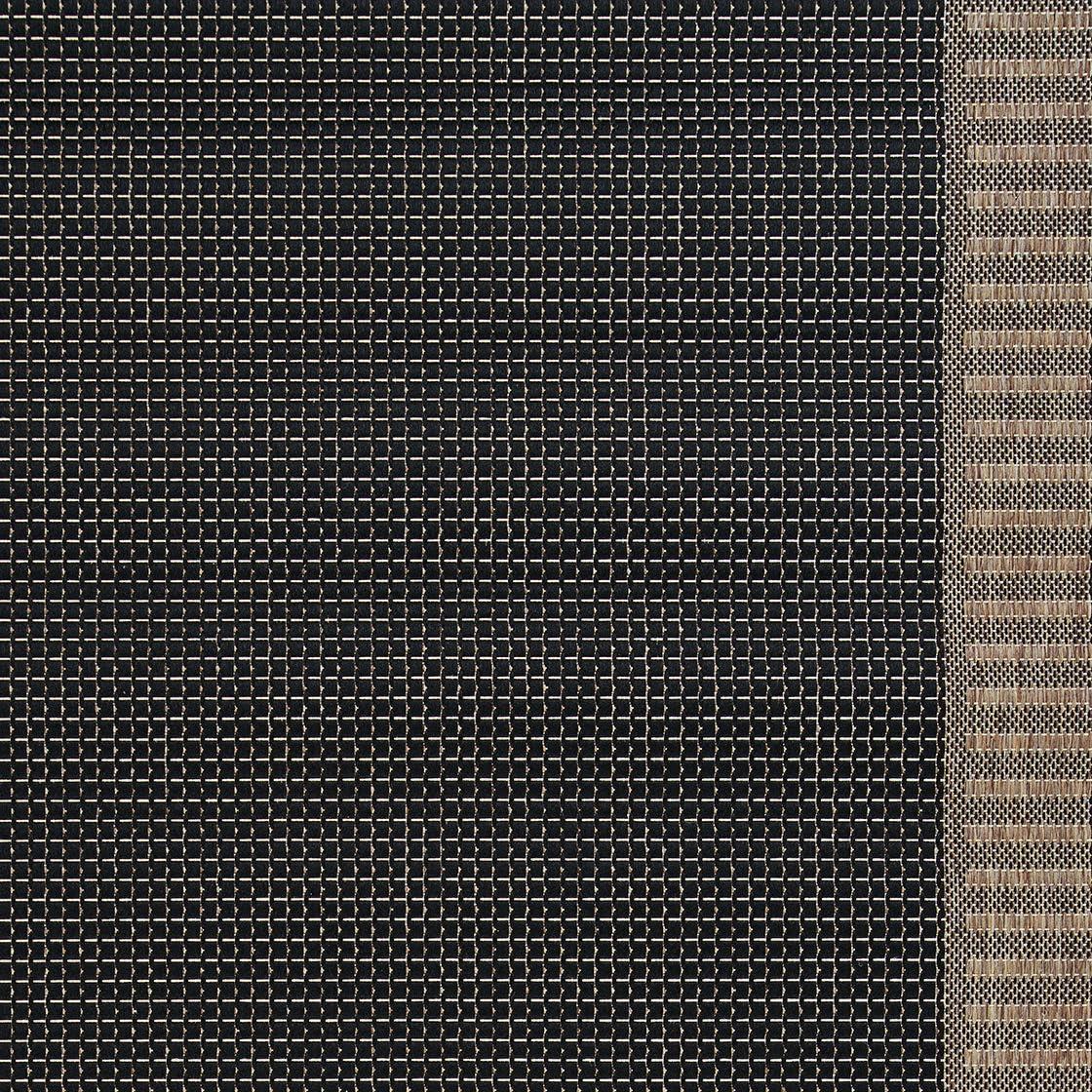 Black Synthetic Flat Woven Reversible Area Rug 70" x 110"