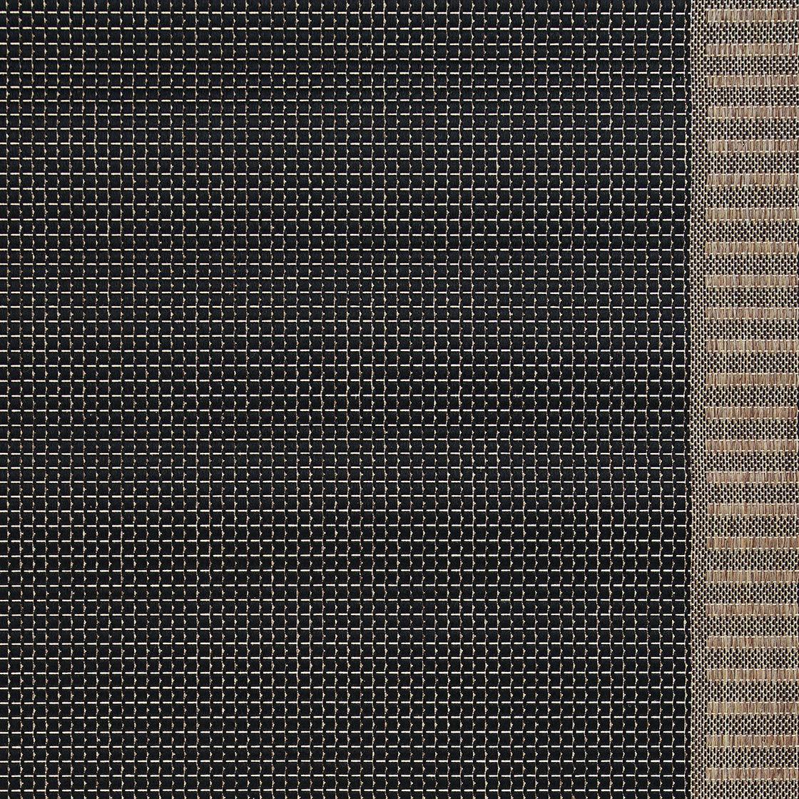 Black Synthetic Flat Woven Reversible Area Rug 70" x 110"