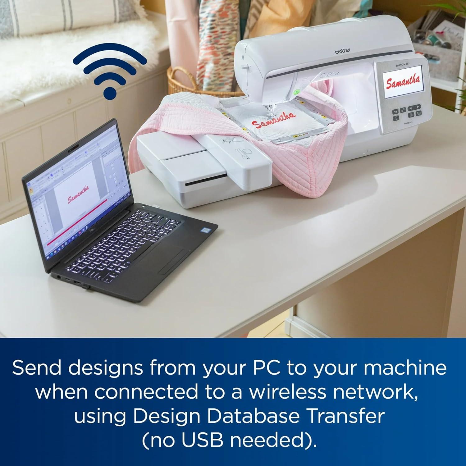 Brother NQ1700E 6" x 10" Computerized Embroidery Machine With Software & Magnetic 5x7 Hoop