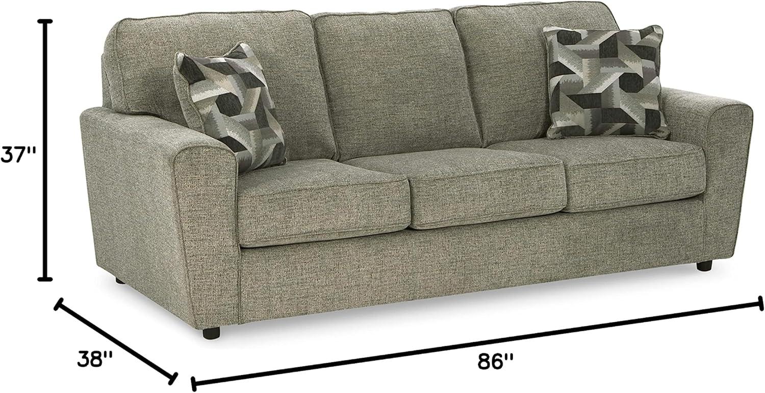 Ashley Furniture Cascilla Contemporary Fabric & Wood Sofa in Light Gray