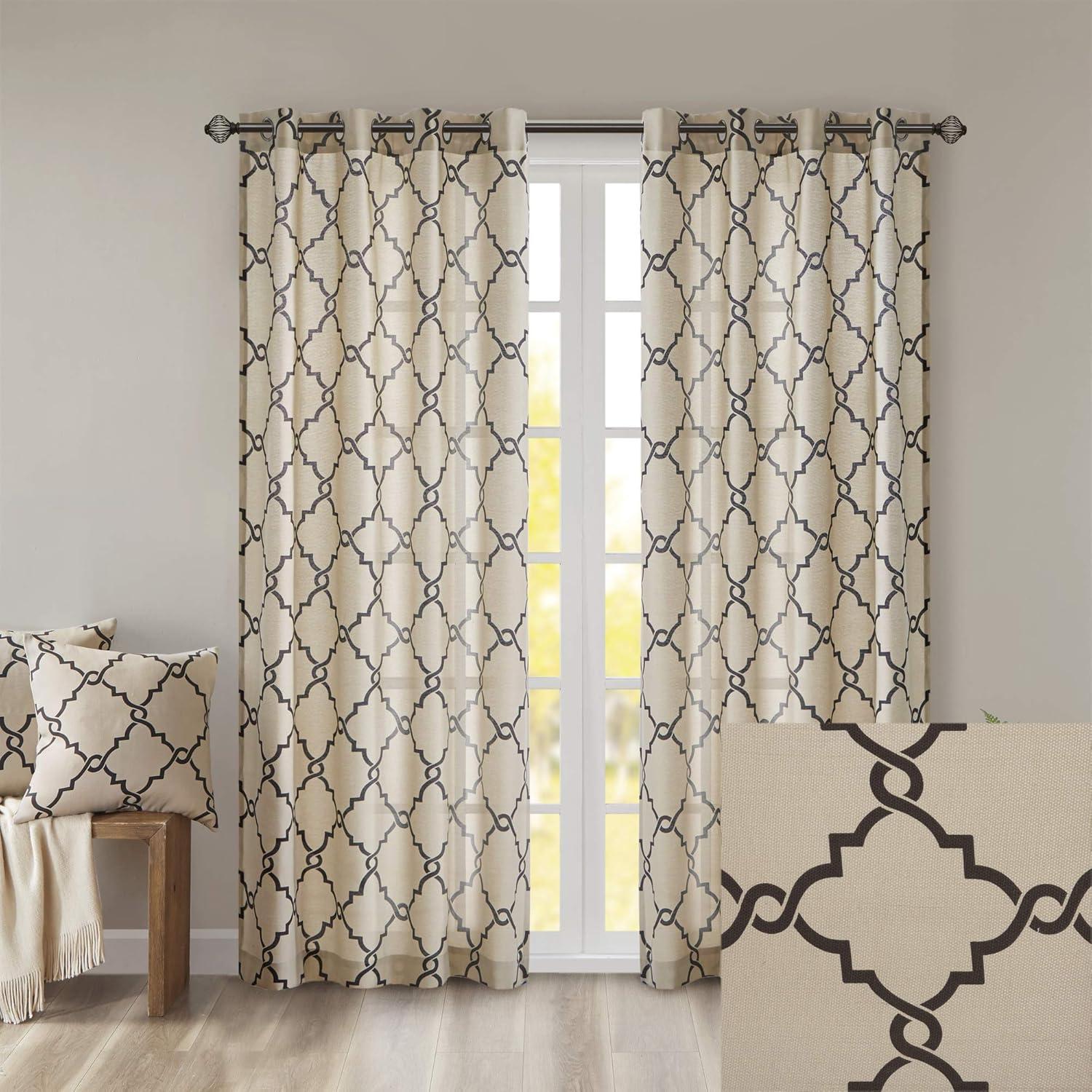 Madison Park Fretwork Print Grommet Top Single Window Curtain Panel & Reviews | Wayfair