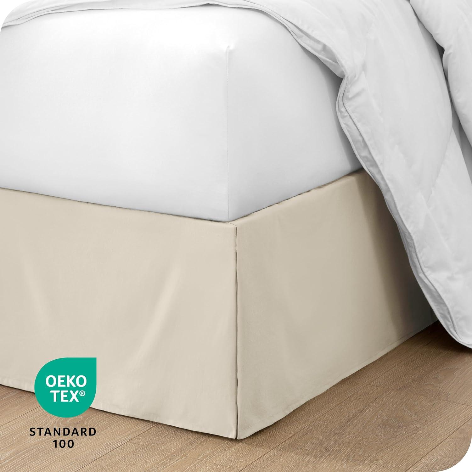 Bare Home Tailored 15" Pleated Bed Skirt