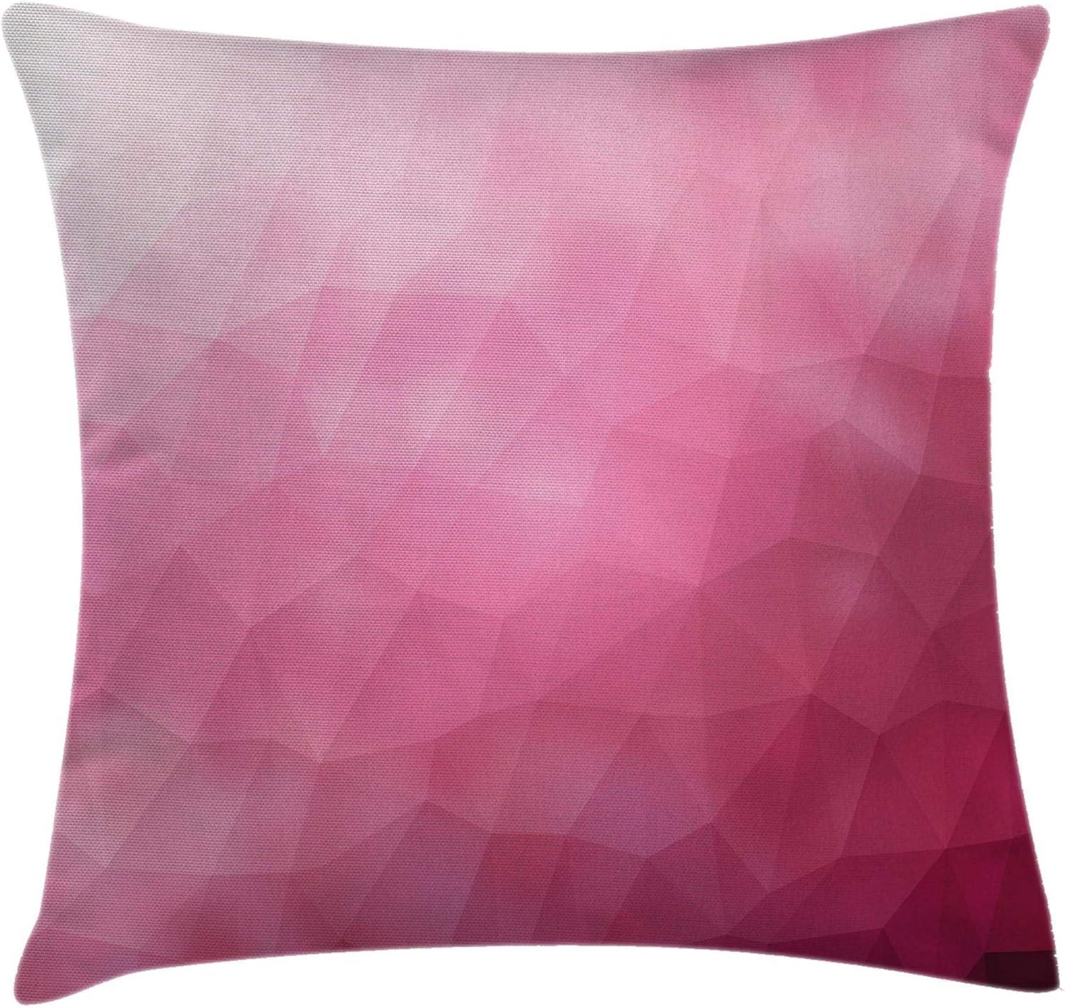 Magenta Fuchsia Gradient Polyester Square Throw Pillow Cover 24"