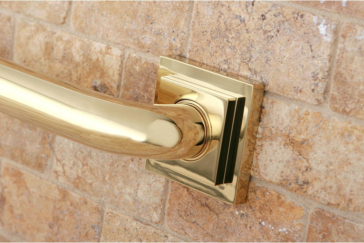 Kingston Brass DR614242 Claremont 24" Grab Bar, 1-1/4" Diameter, Polished Brass